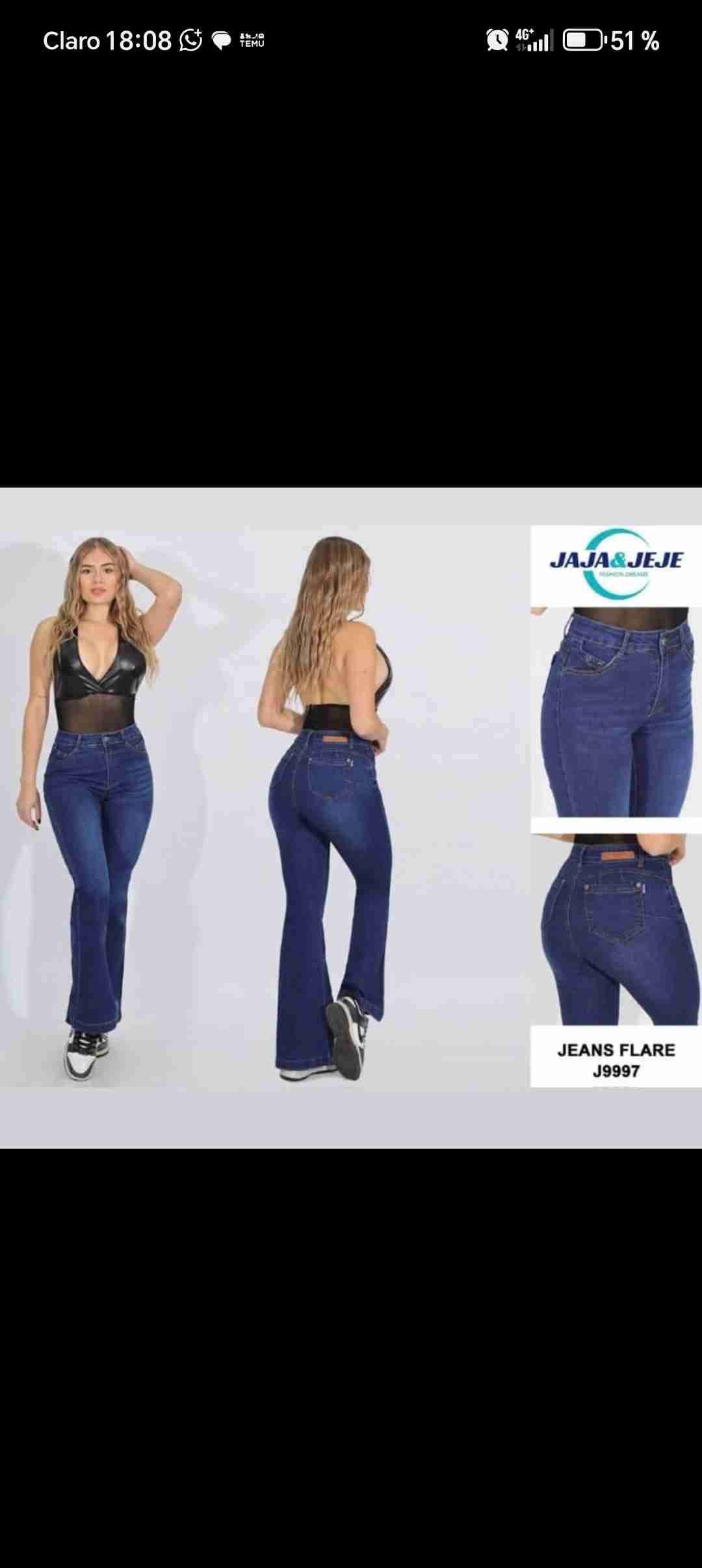 Jeans flared azul oscuro