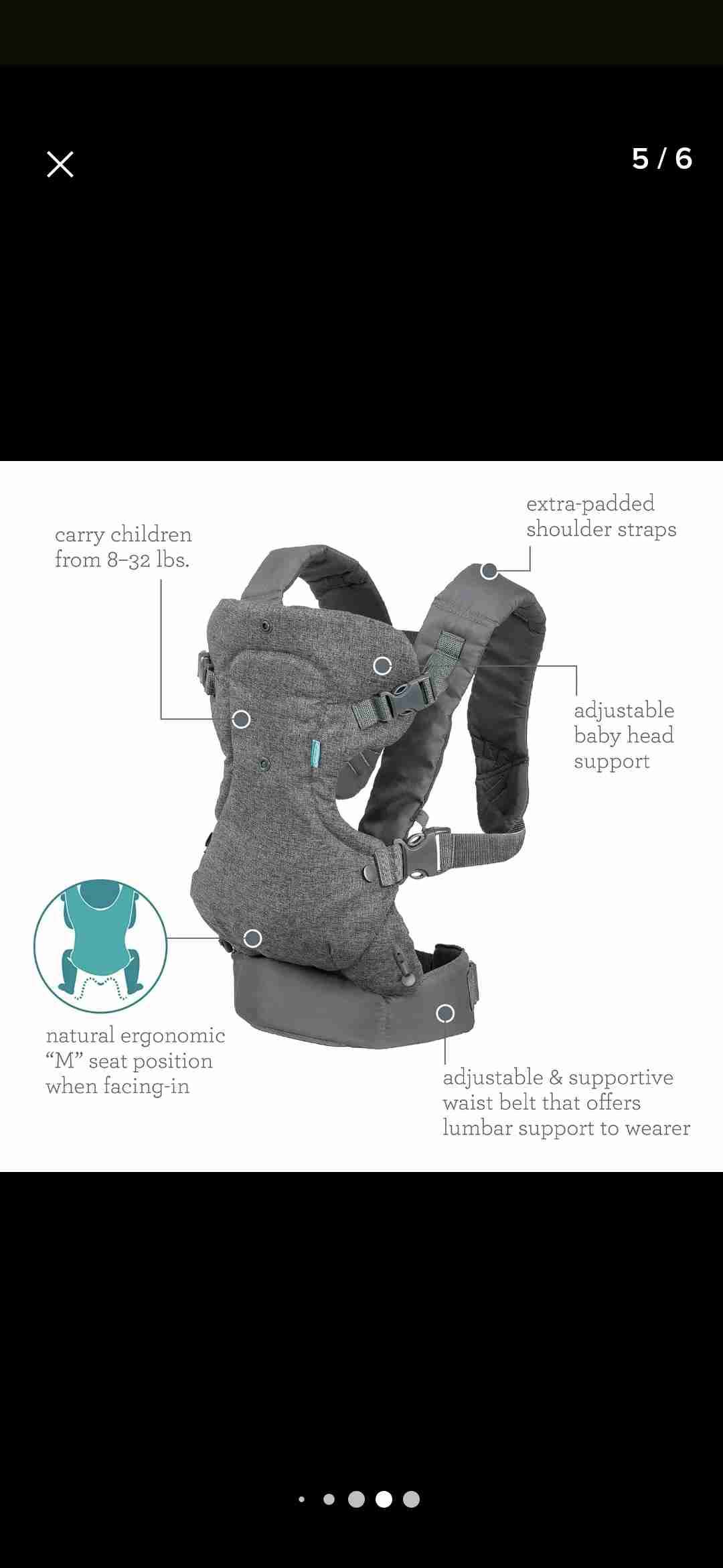 Portabebés ergonómico gris