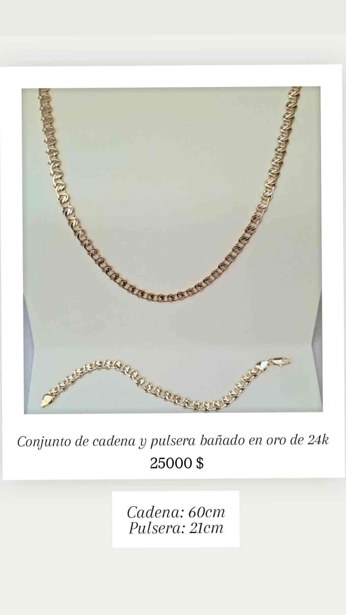 Conjunto cadena y pulsera dorados