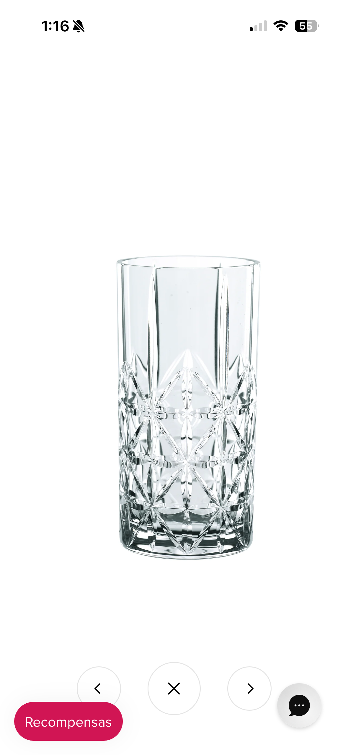 6 Vasos de cristal tallado