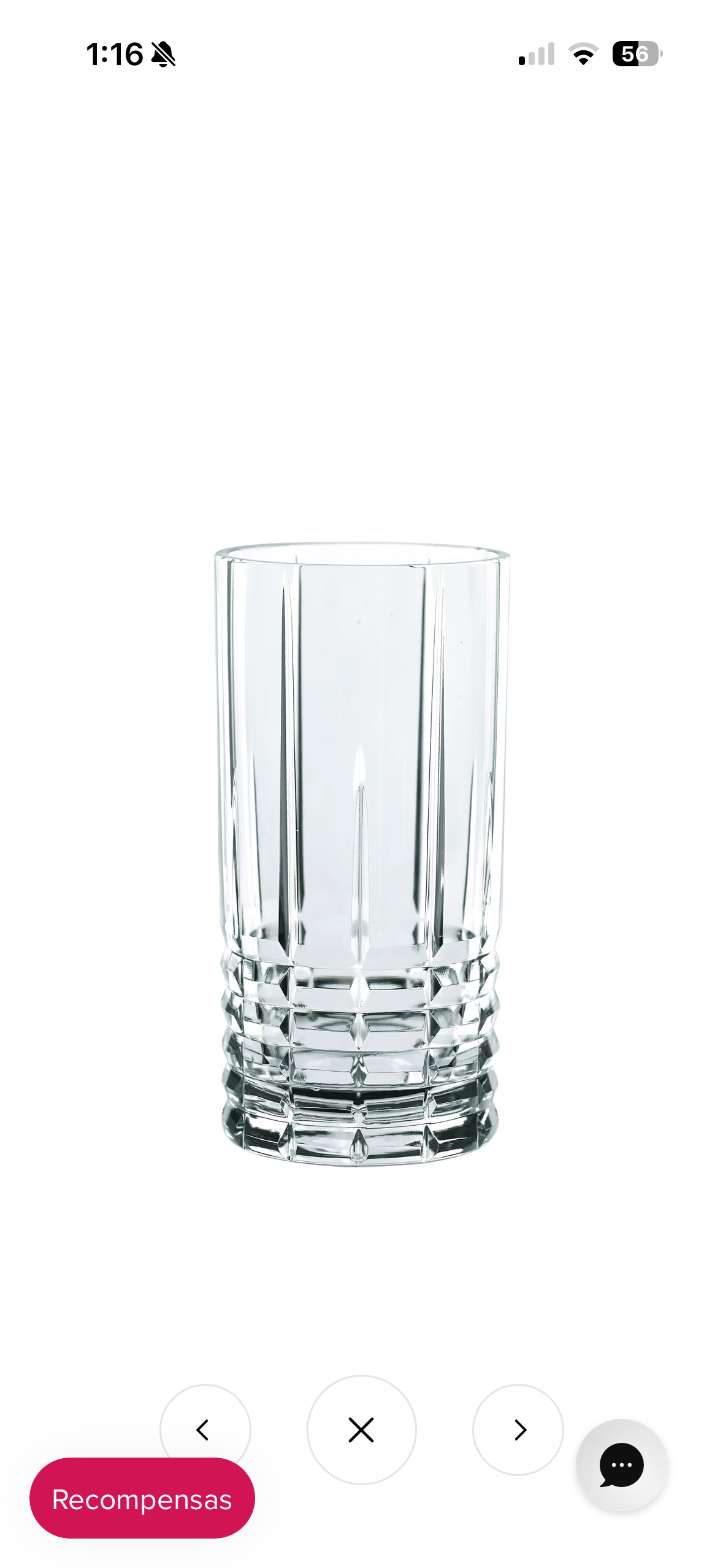 6 Vasos de vidrio transparente