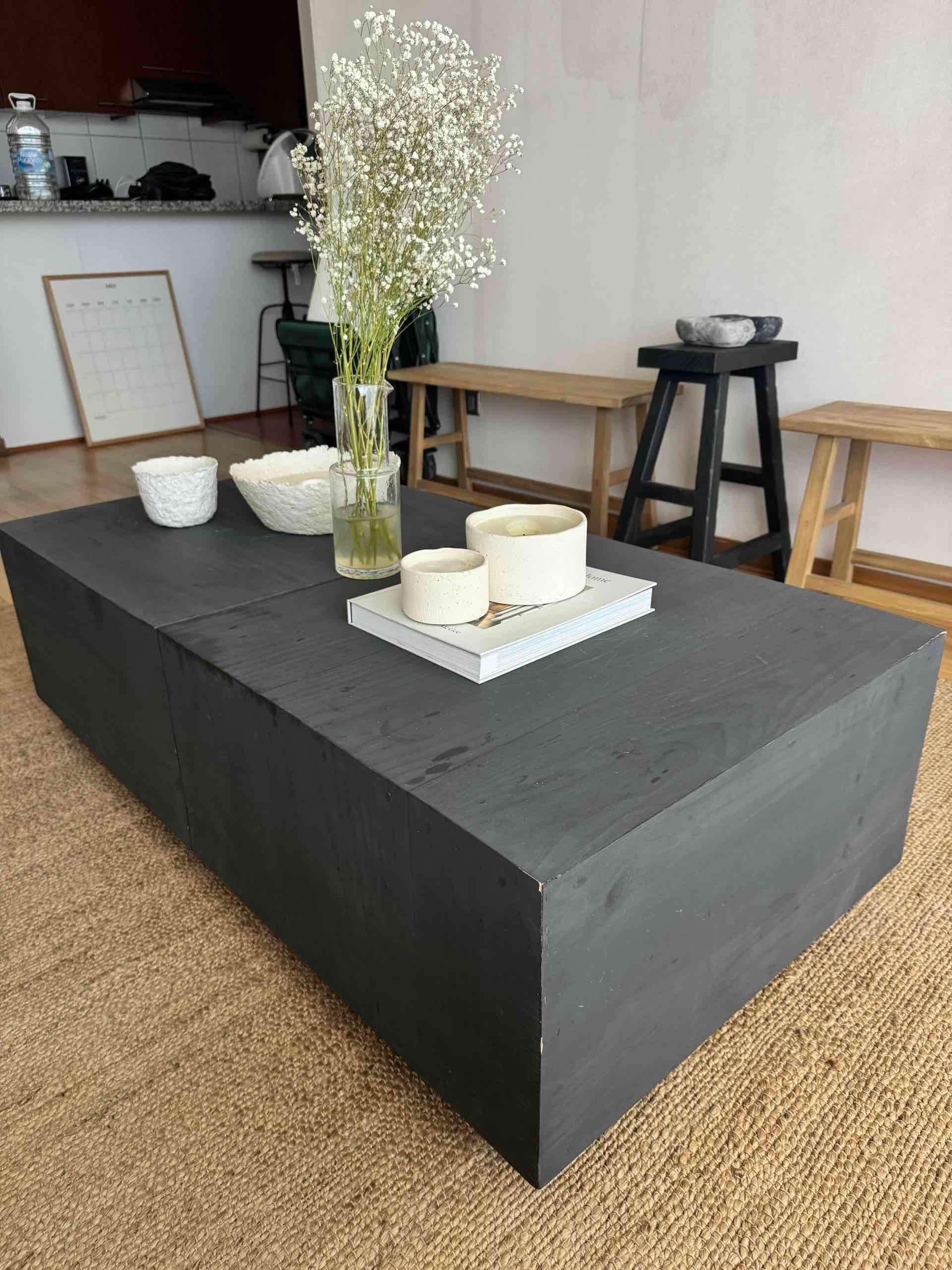 2 Mesas de centro madera negra