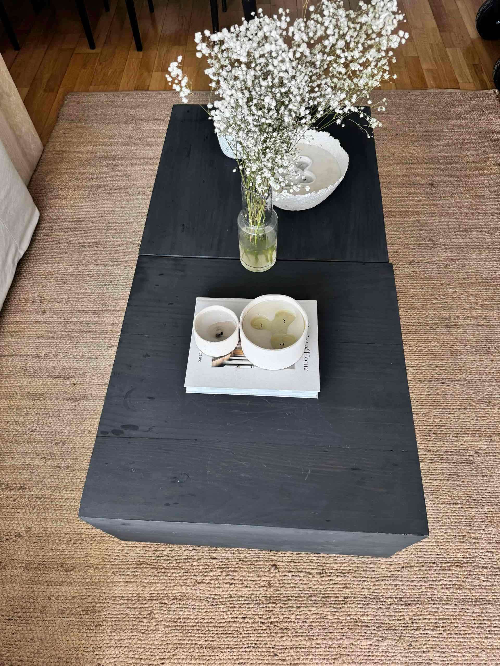 2 Mesas de centro madera negra - miniatura 2