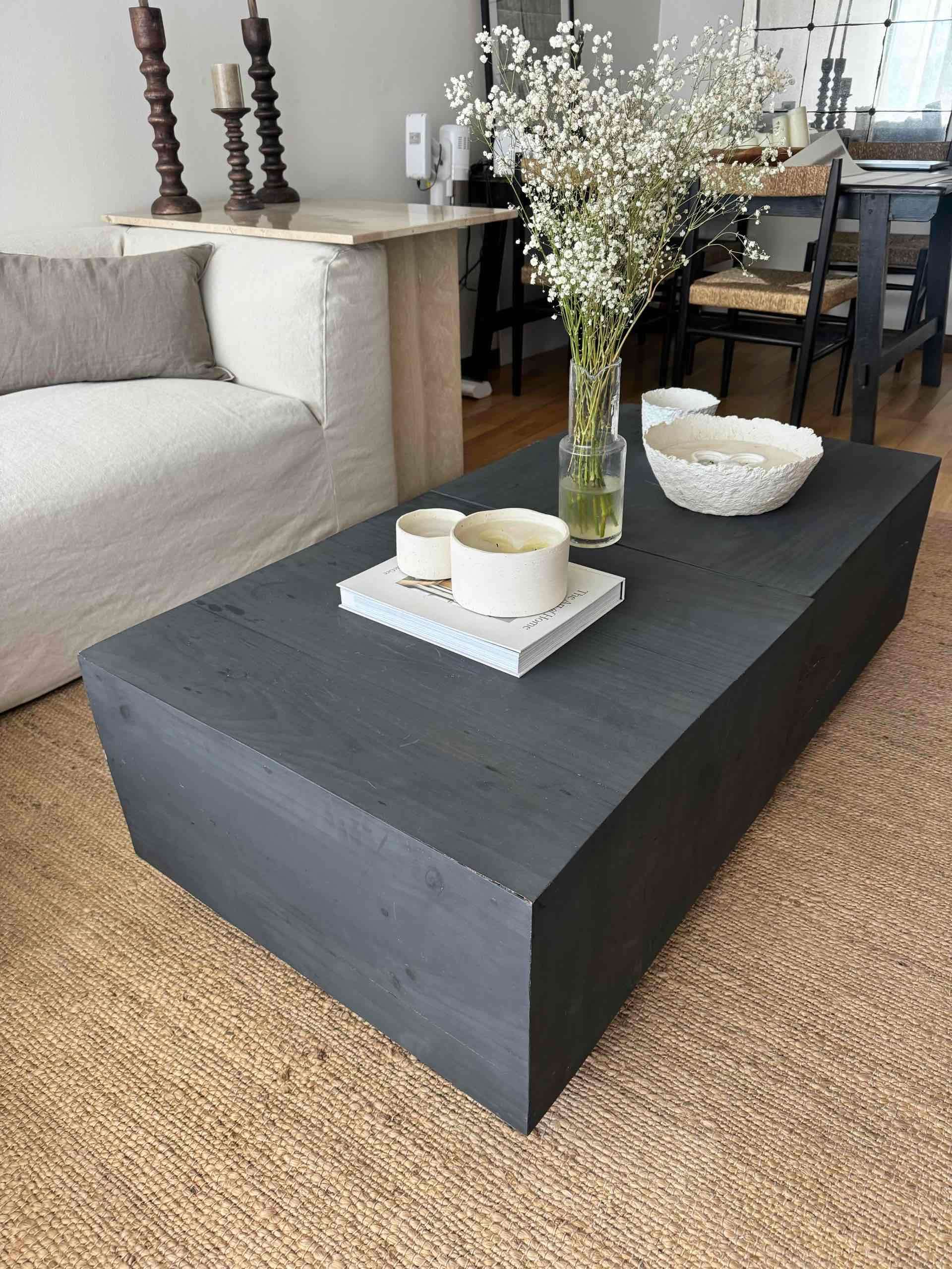 2 Mesas de centro madera negra - miniatura 3