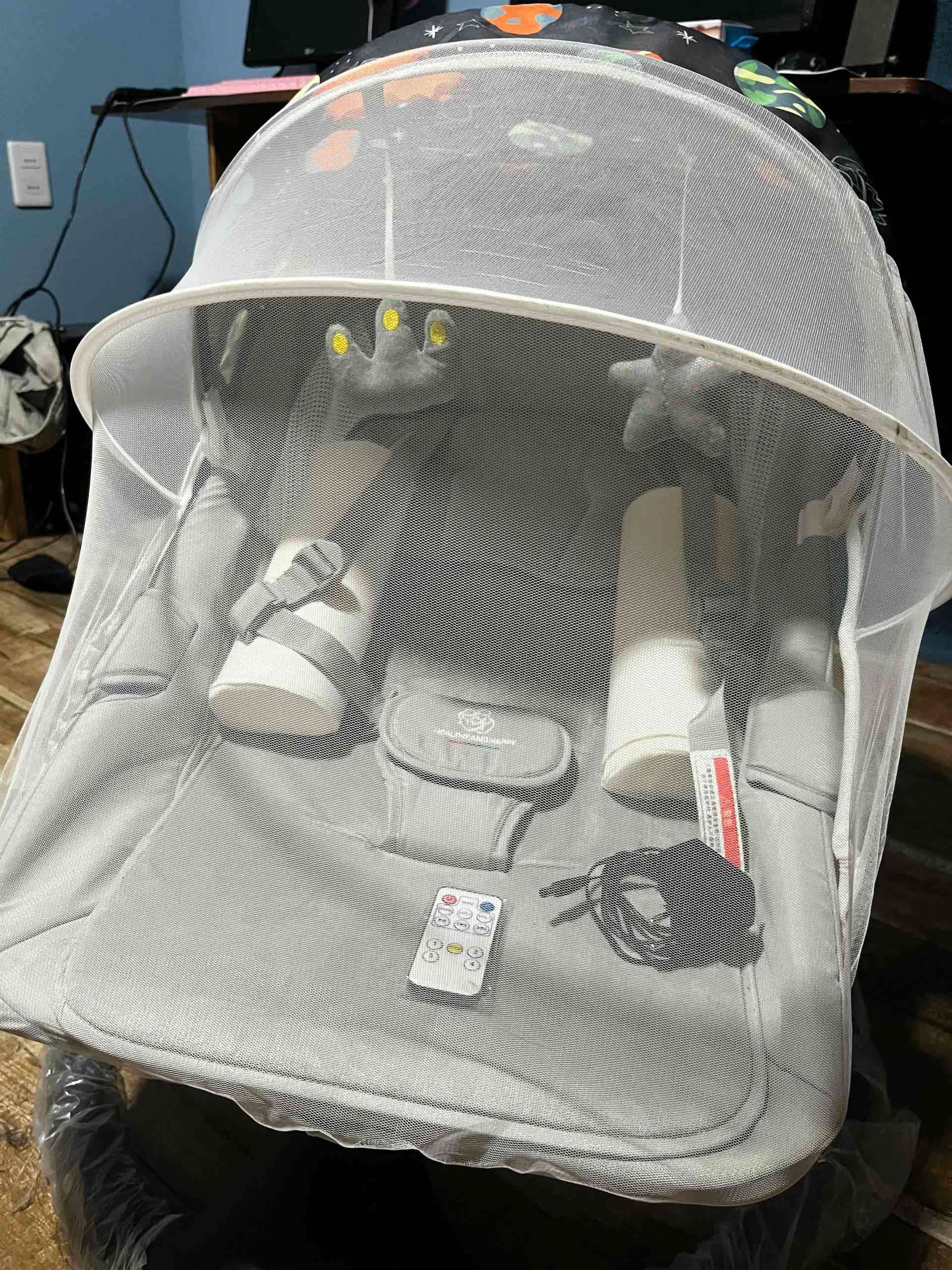 Silla mecedora para bebé gris - miniatura 2