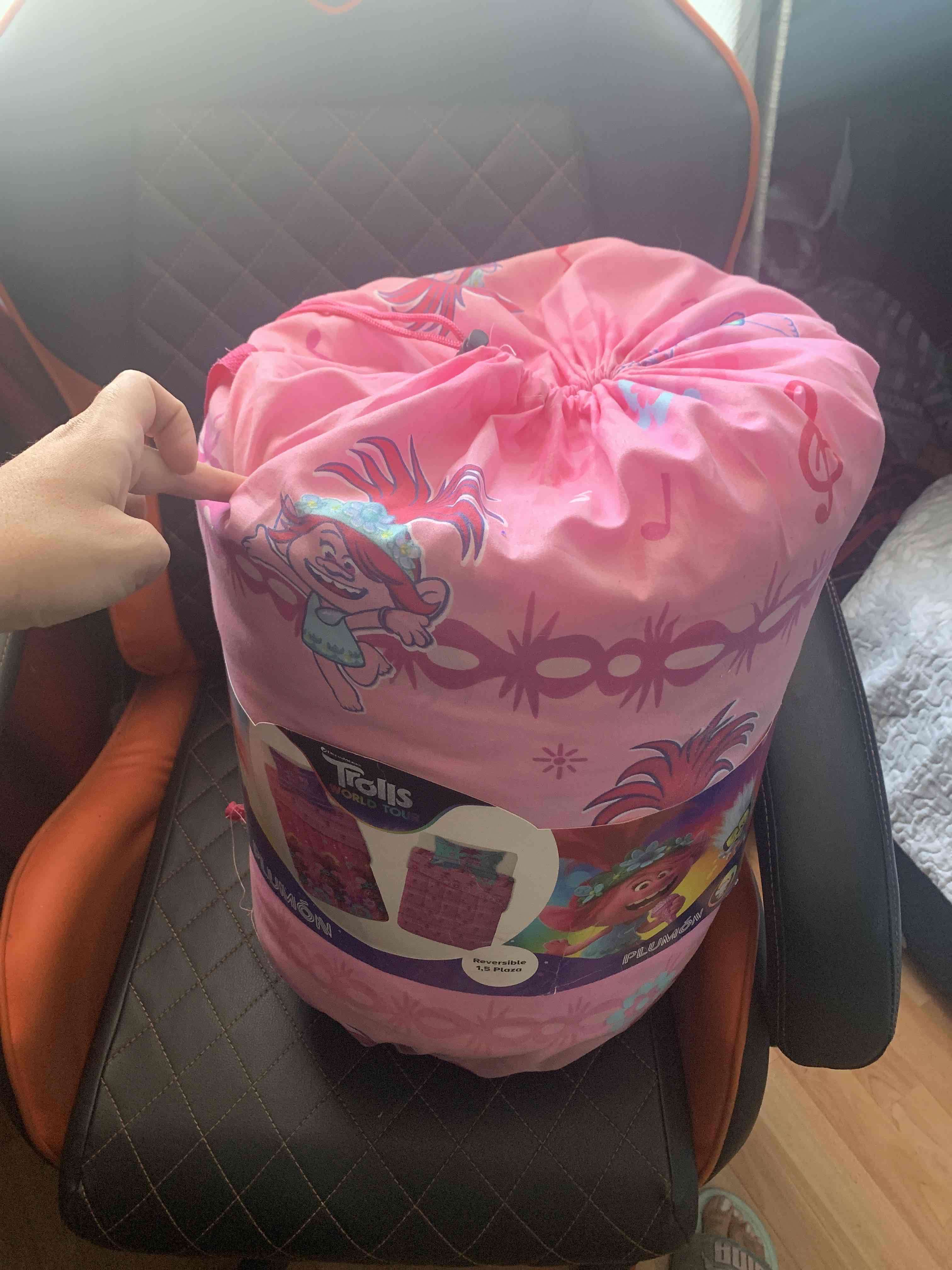 Plumón Trolls 1.5 plazas reversible - miniatura 2