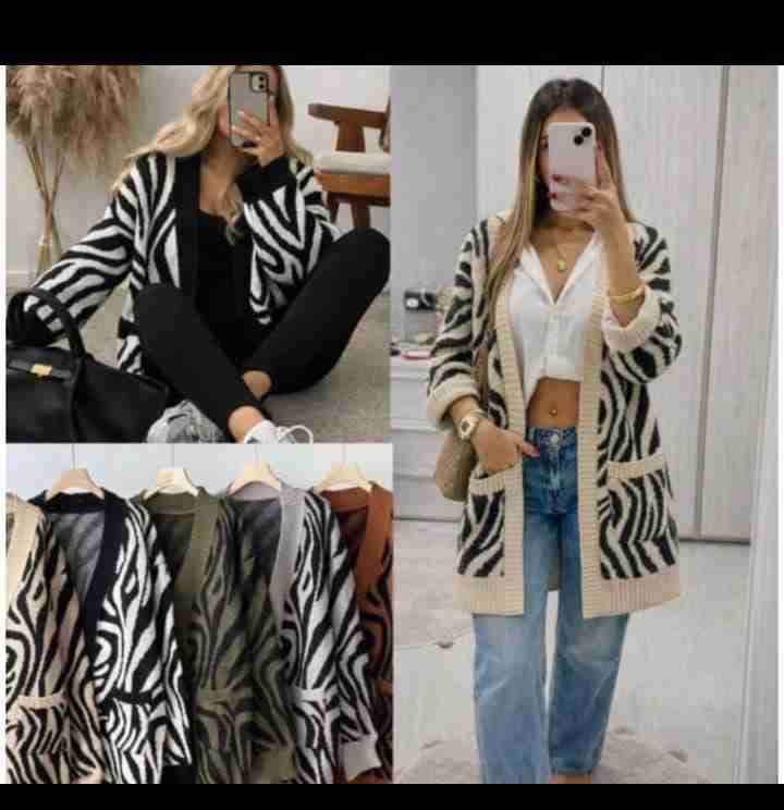 Cardigan de patrón zebra