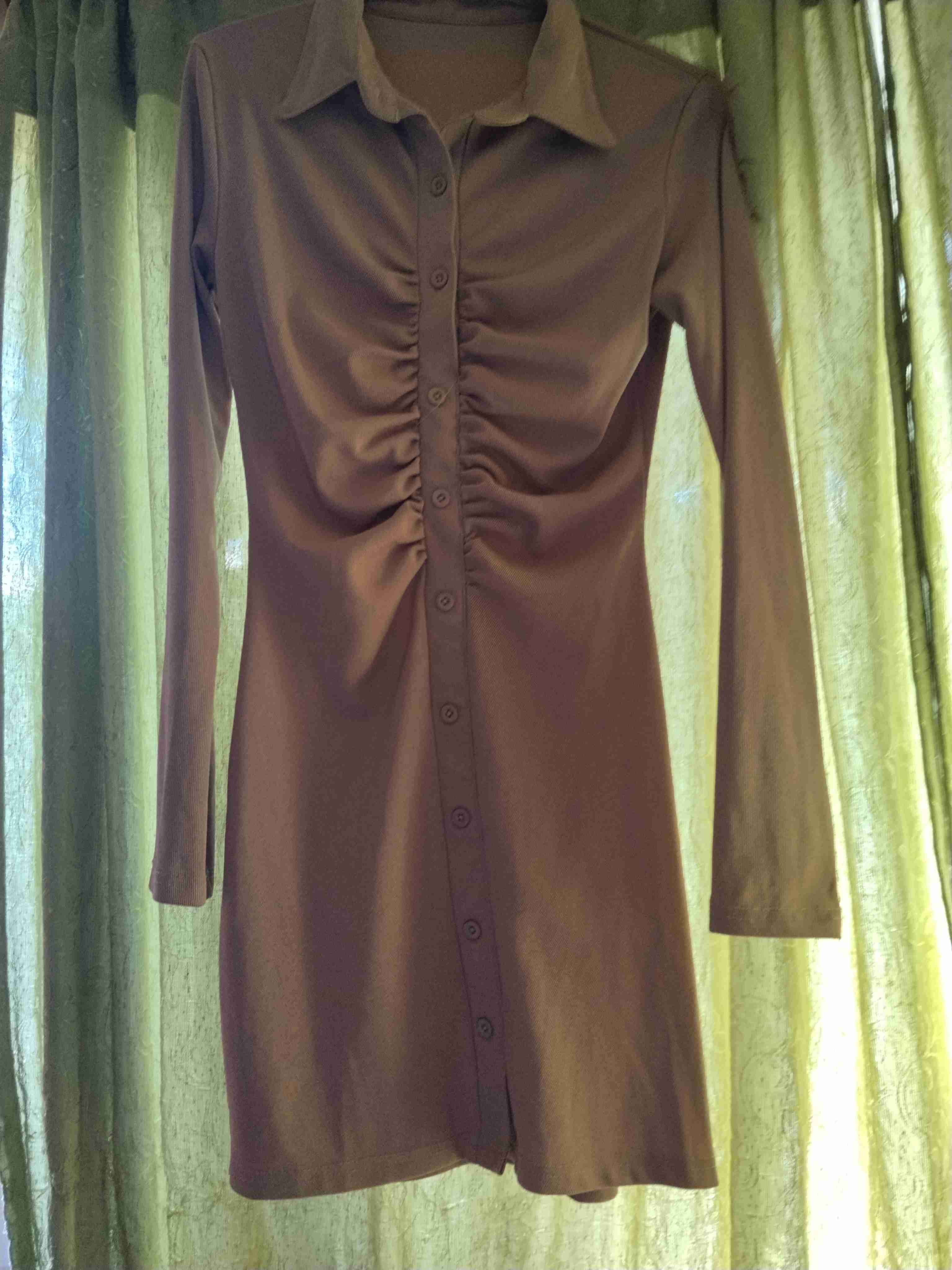 Vestido camisero marrón