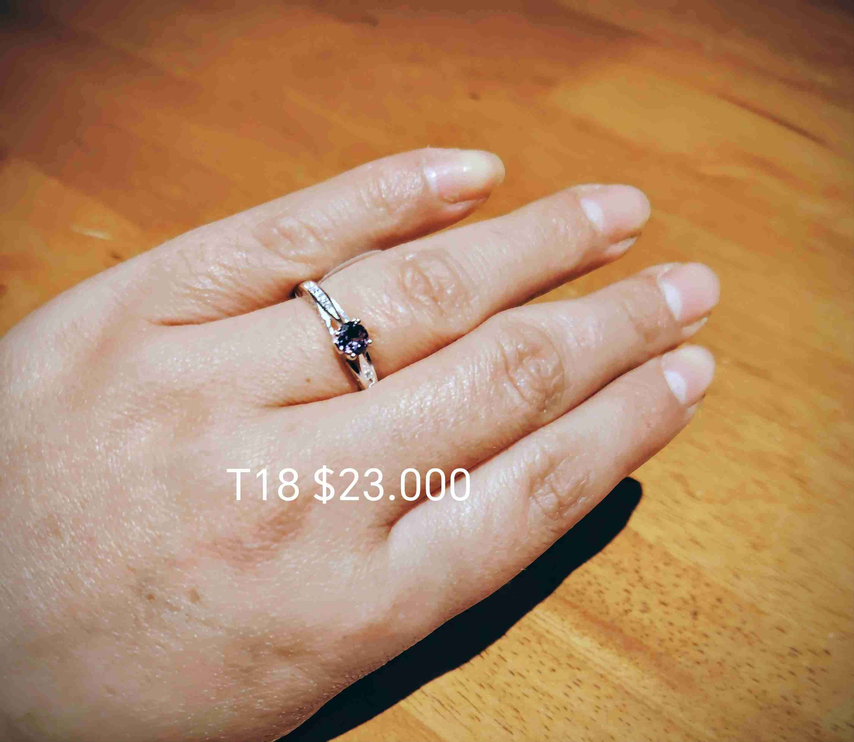 Anillo de plata con brillante - miniatura 5