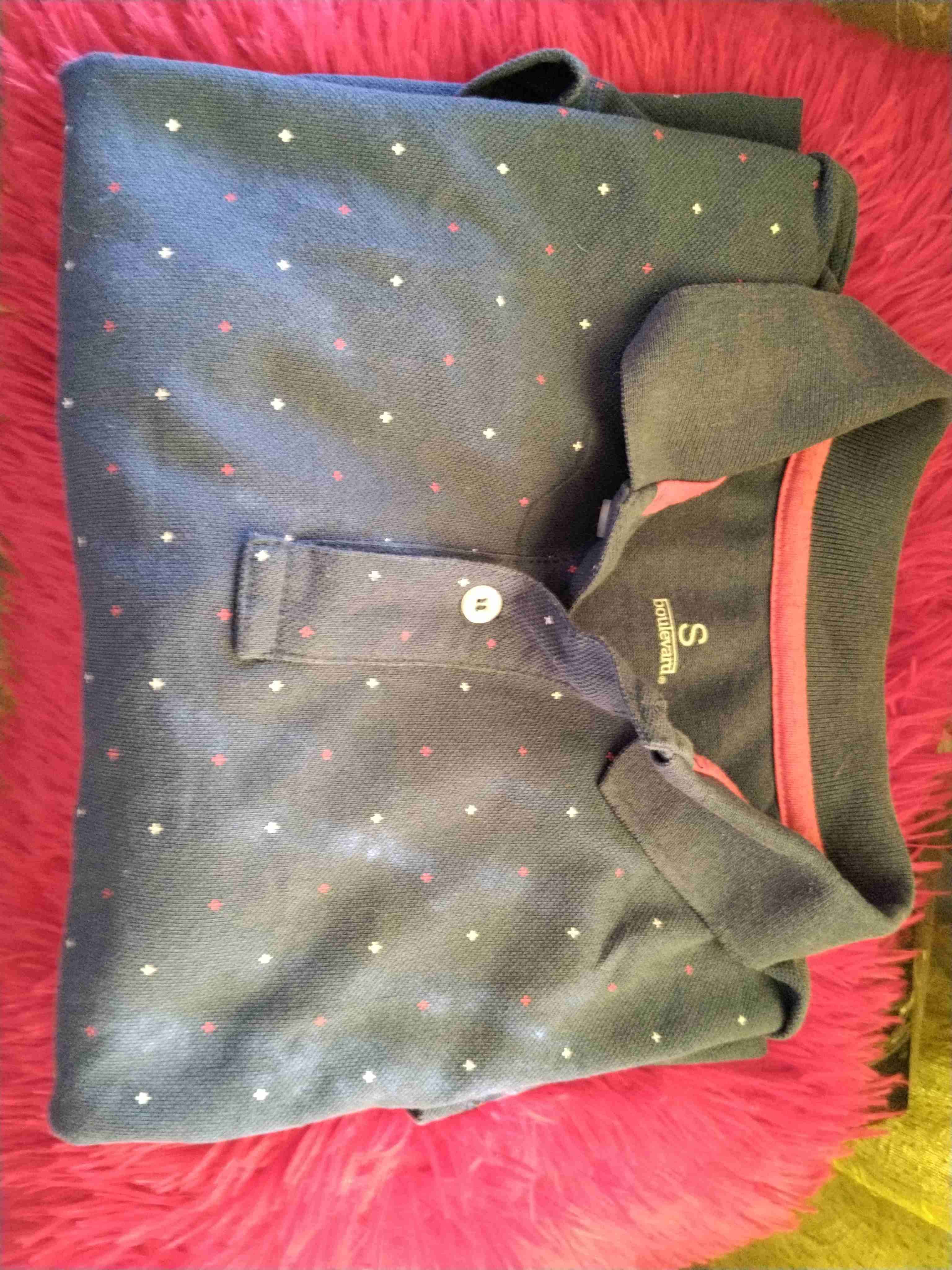 Polera polo azul con estampado - miniatura 3