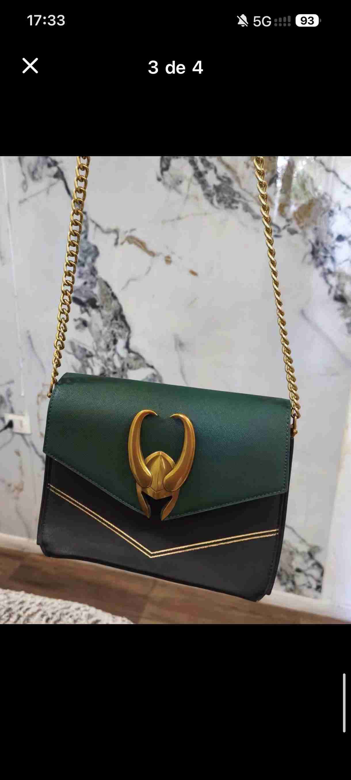 Cartera verde Loki  con detalle dorado - miniatura 3