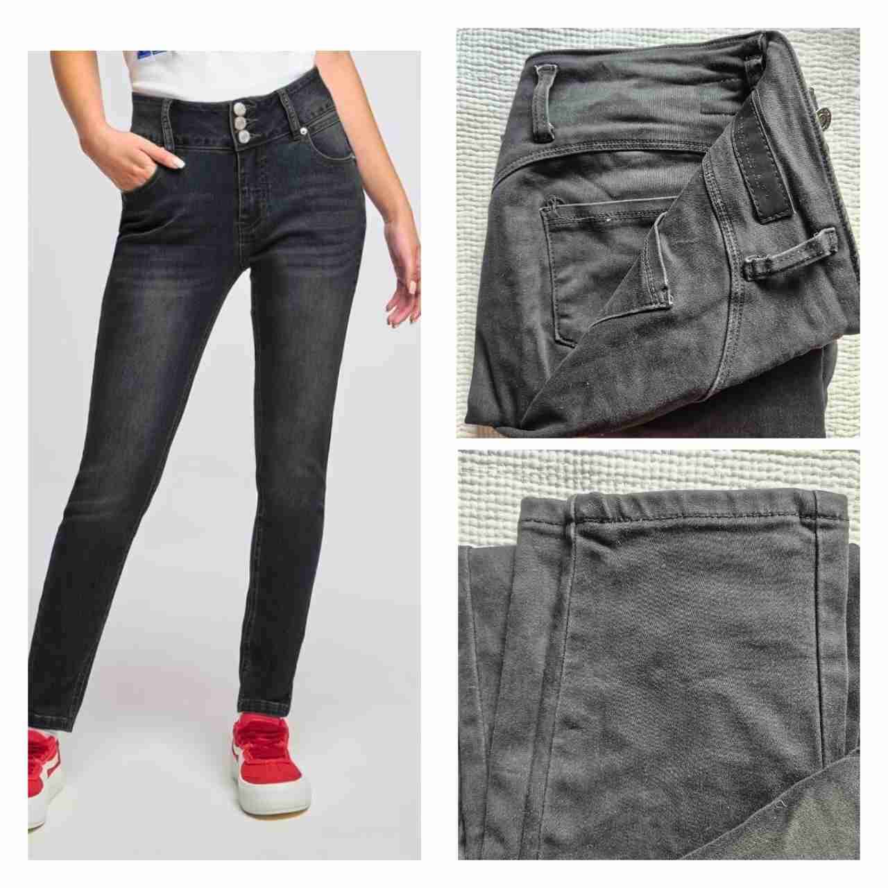 Jeans gris oscuros de mujer