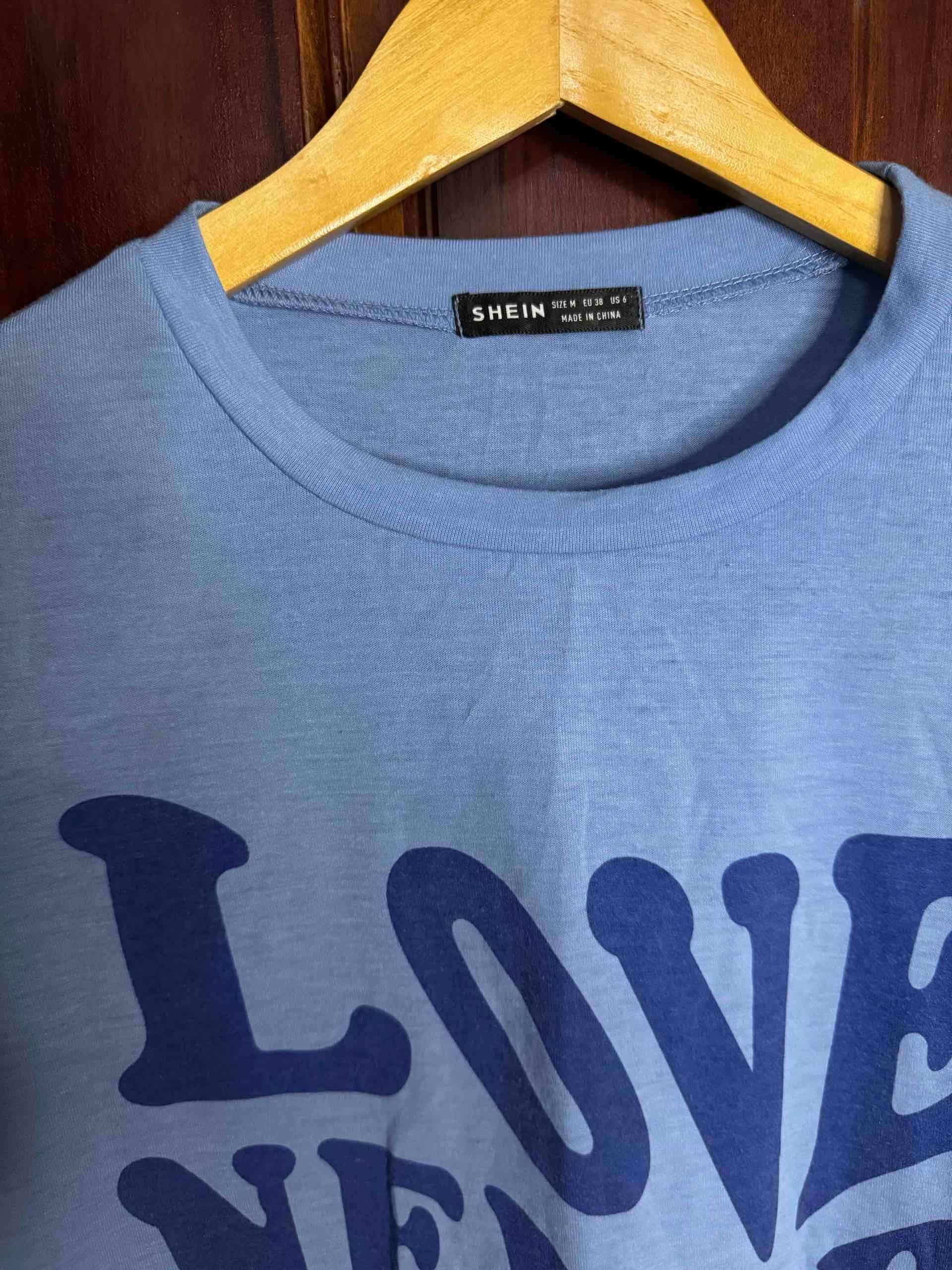 Polera azul estampado oversize - miniatura 2