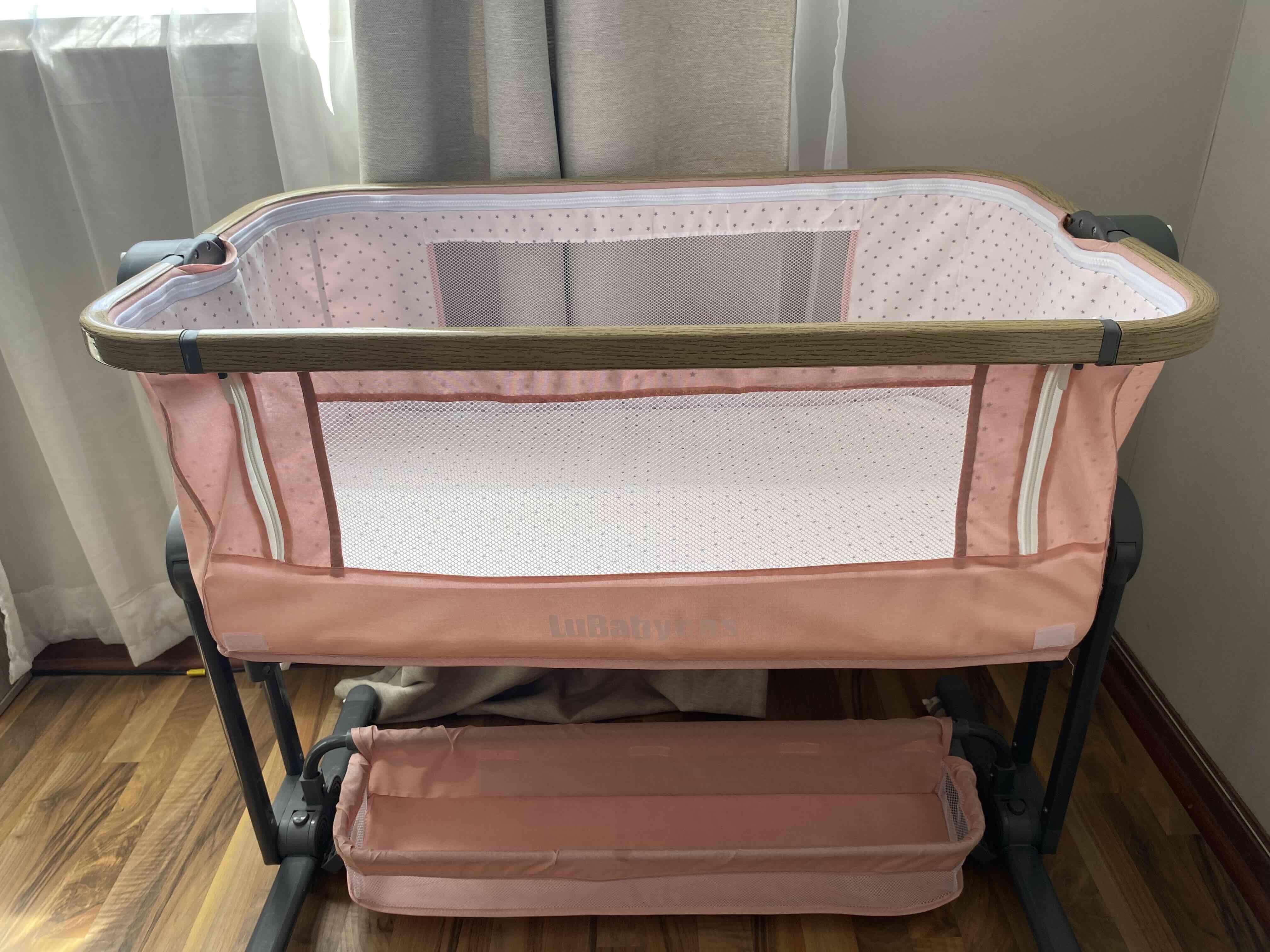 Cuna colecho con mudador rosa lubabycas - miniatura 4