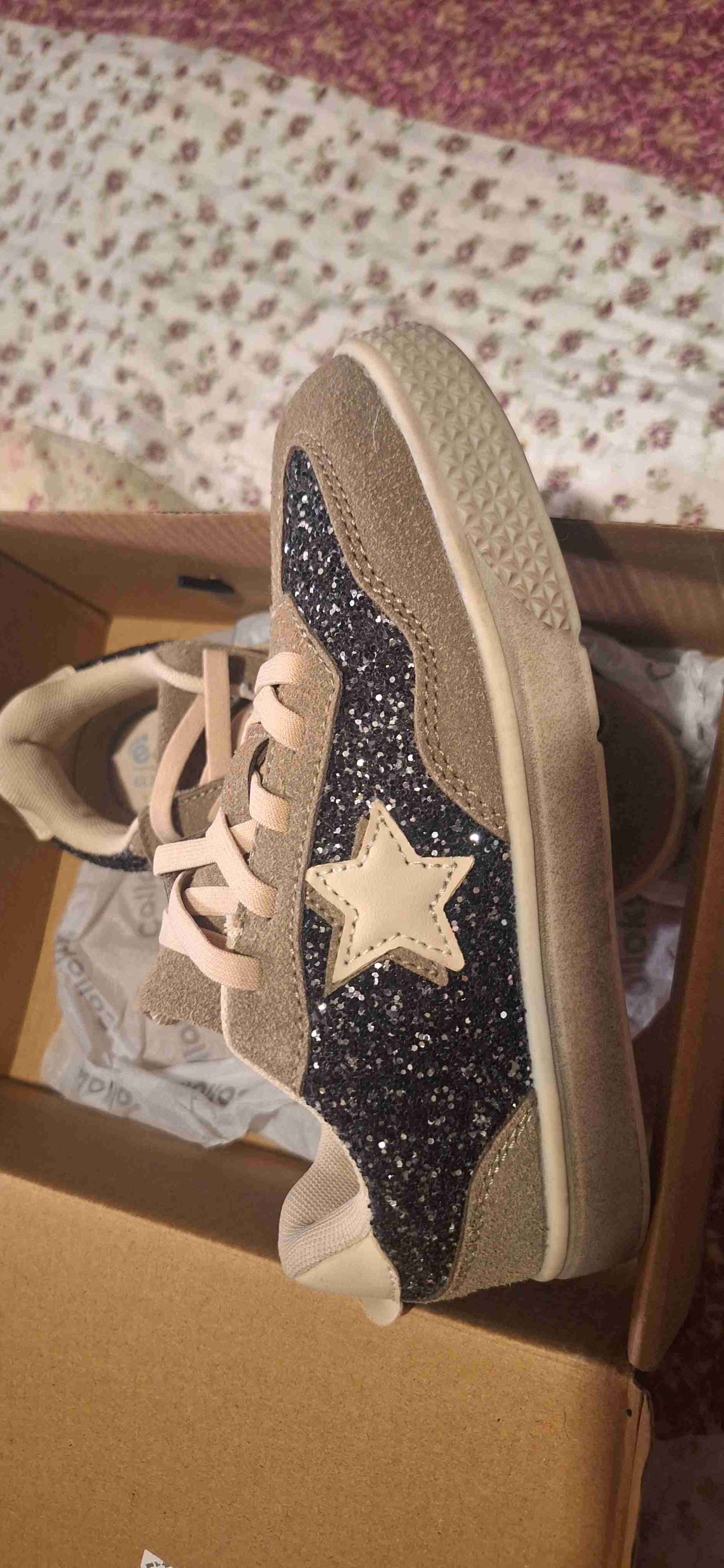 Zapatillas beige con brillo n30 - miniatura 2