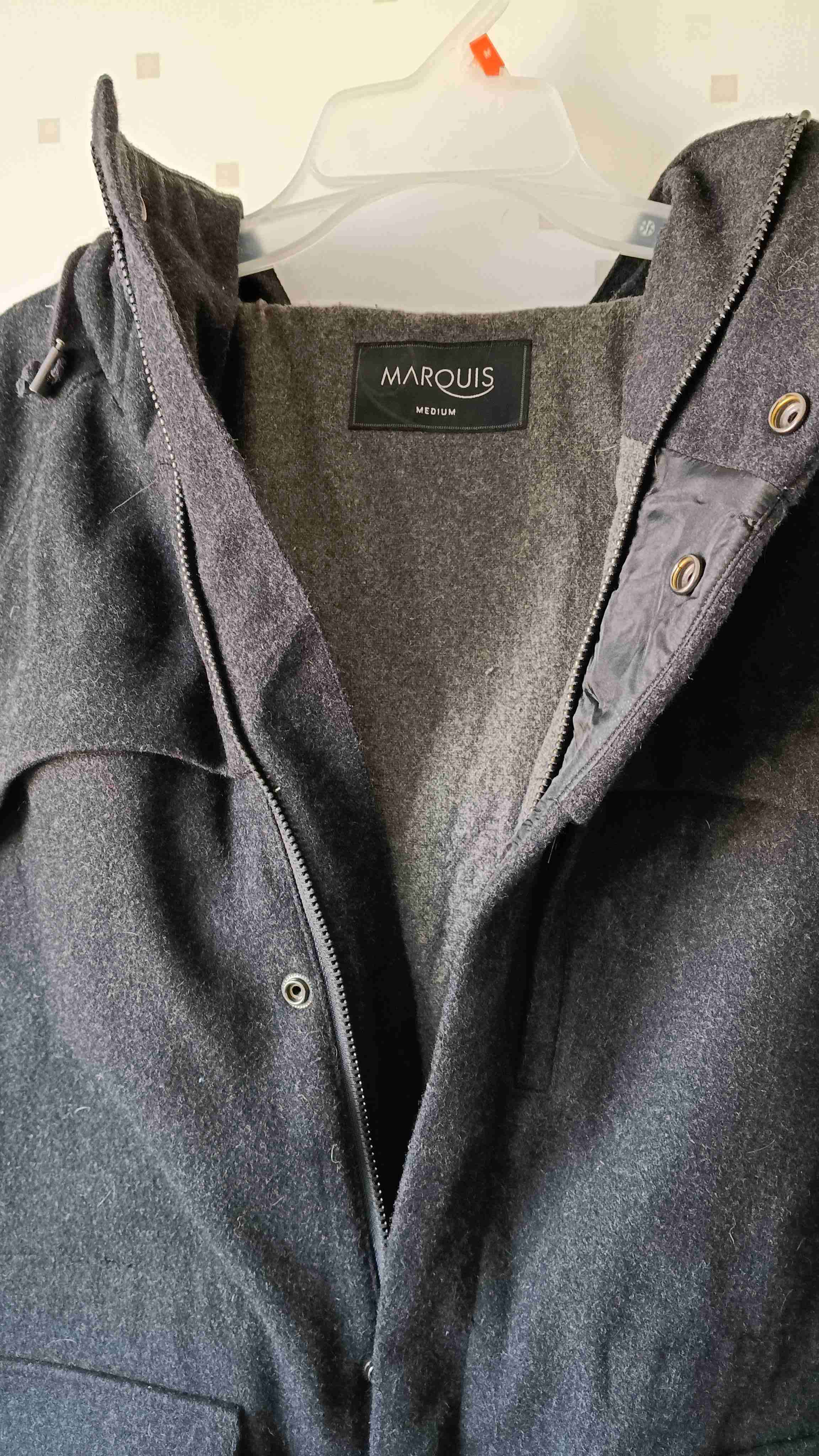 Abrigo negro con capucha Marquis - miniatura 3