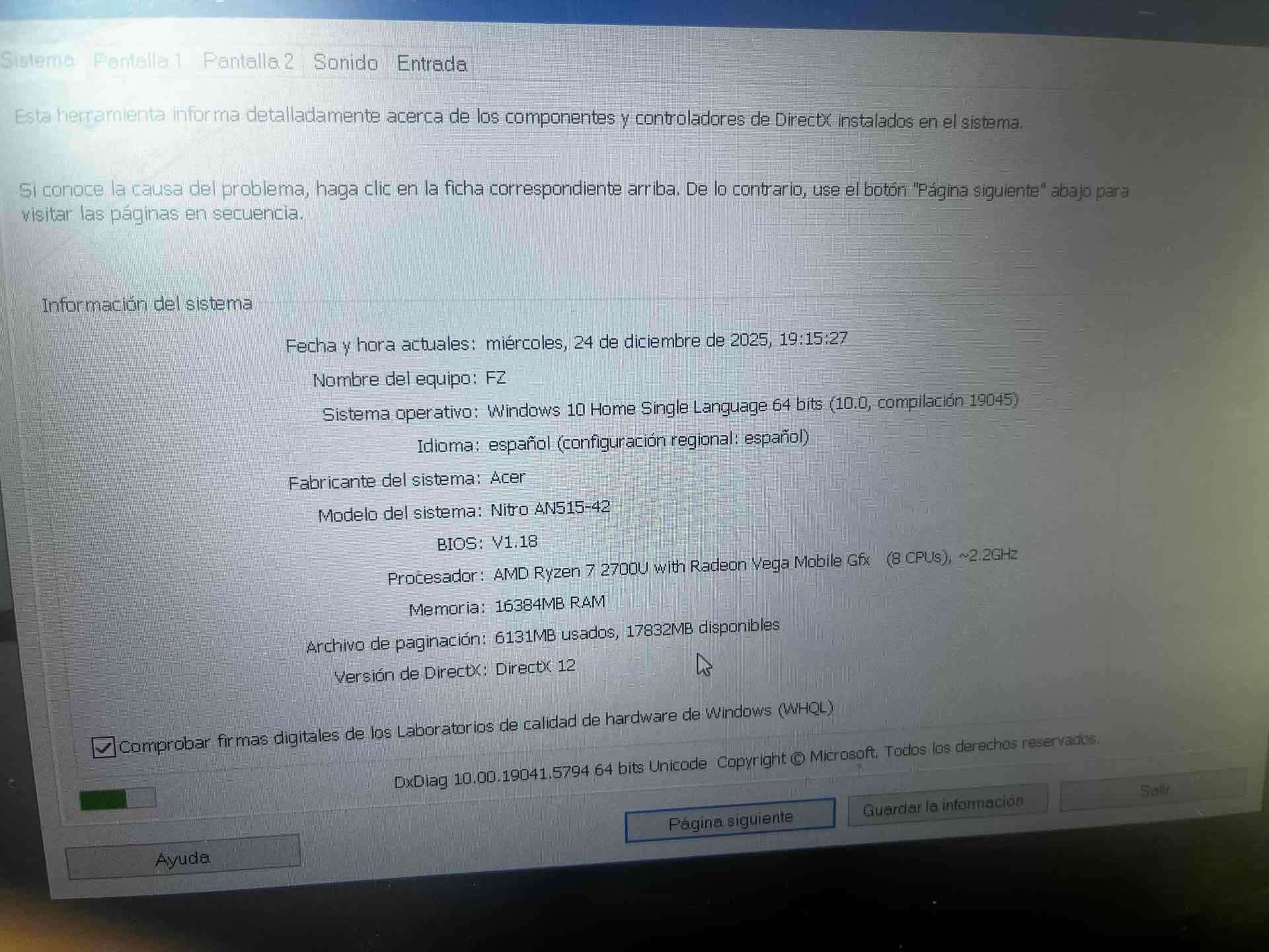 Se vende o permuta Laptop Acer Nitro 5 - miniatura 4