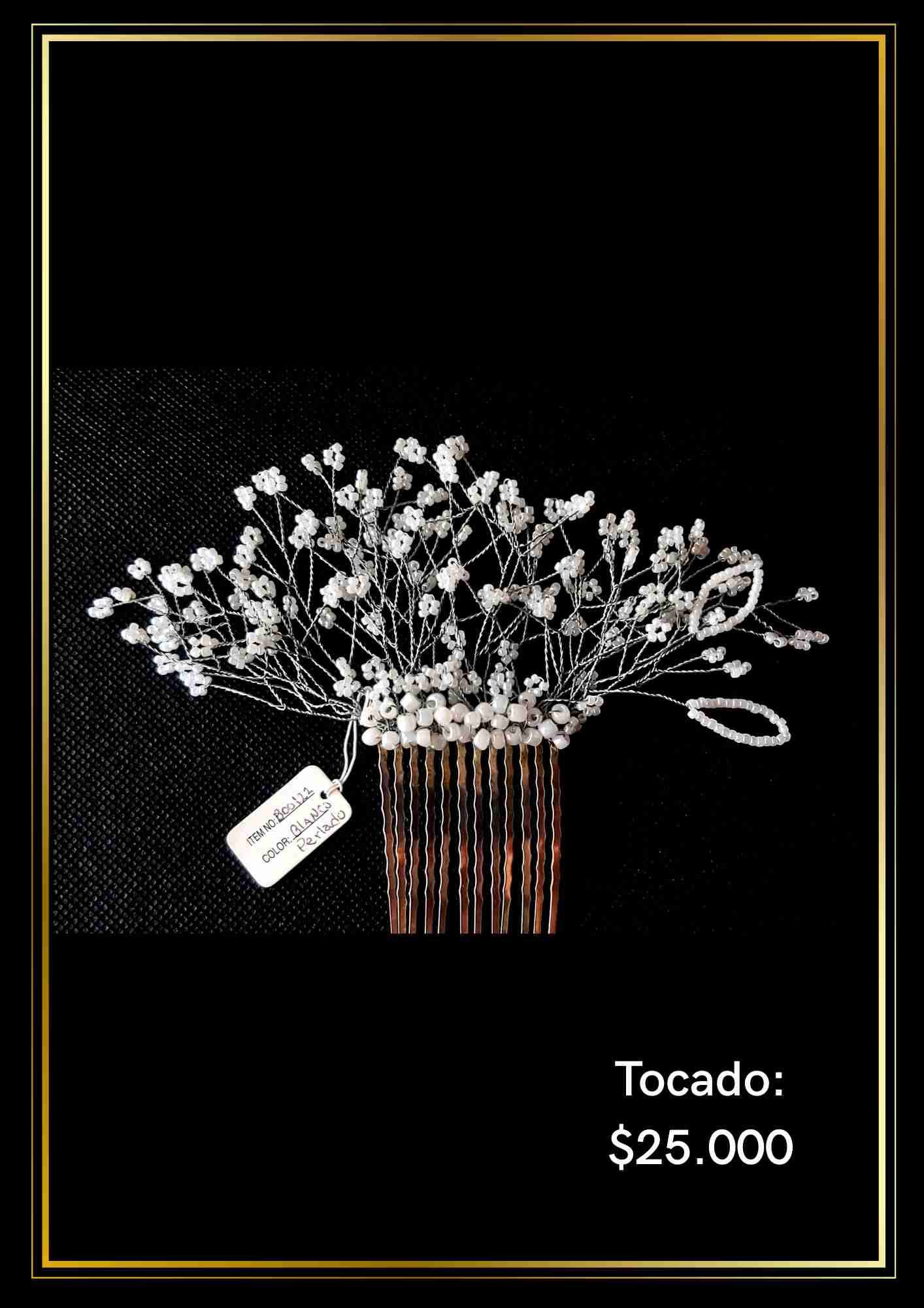 Tocado floral perlado