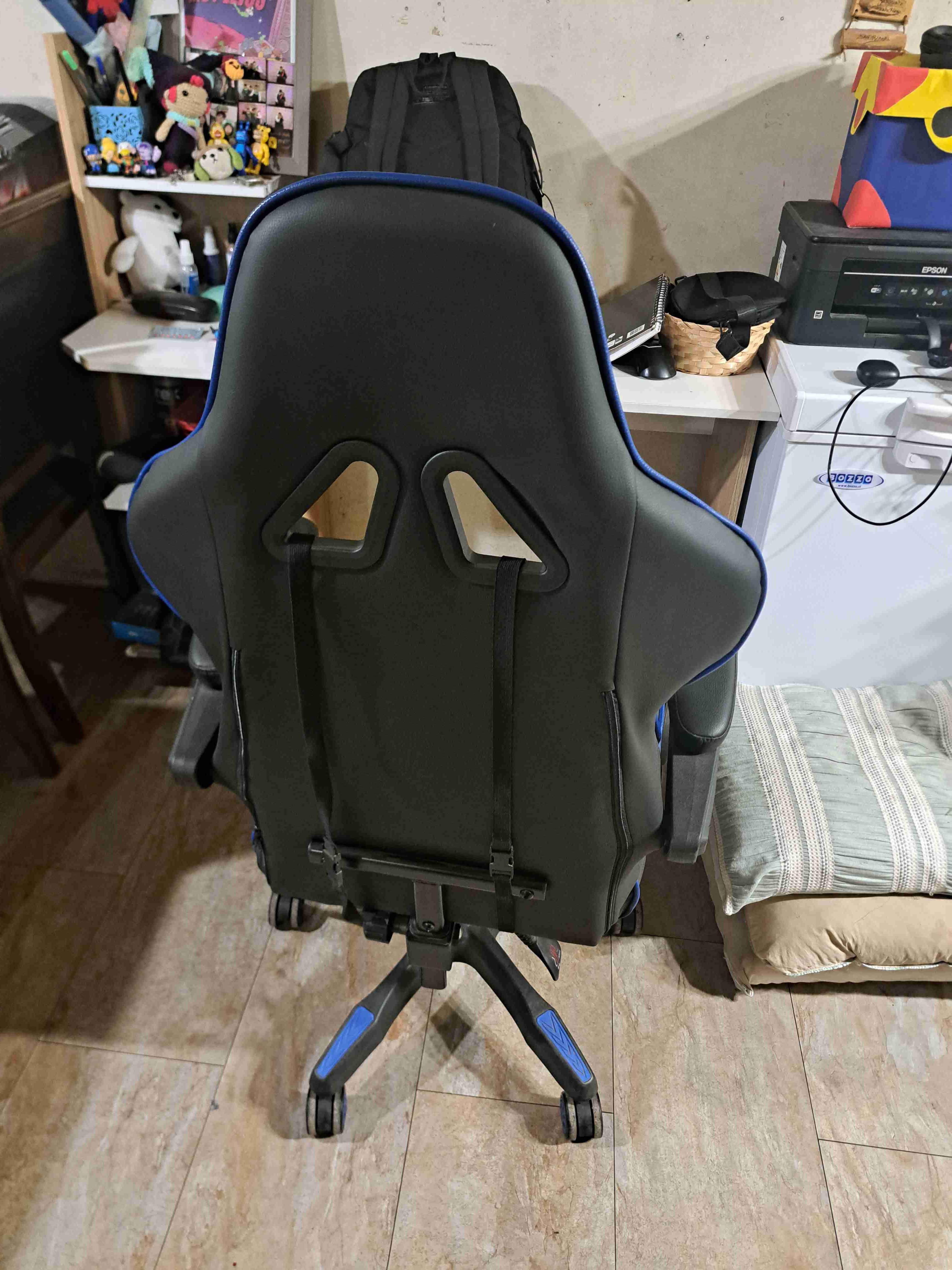 Silla gamer eSports Total azul y negra - miniatura 2
