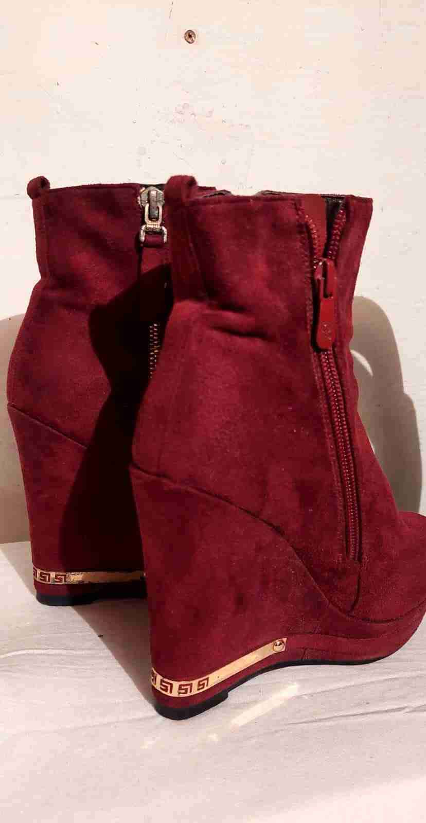 Botines burdeos con plataforma - miniatura 2