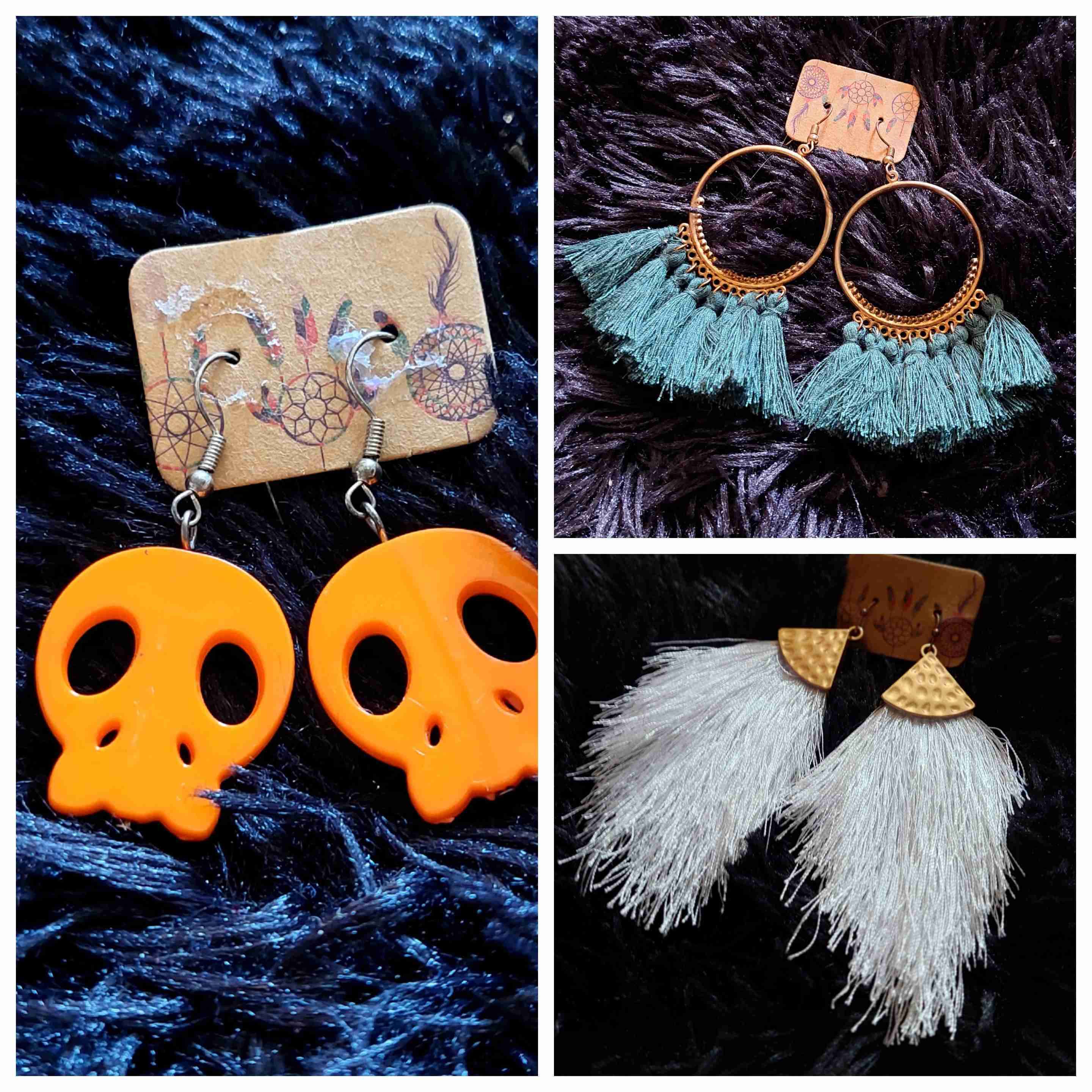 Set de aros flores y flecos - miniatura 2