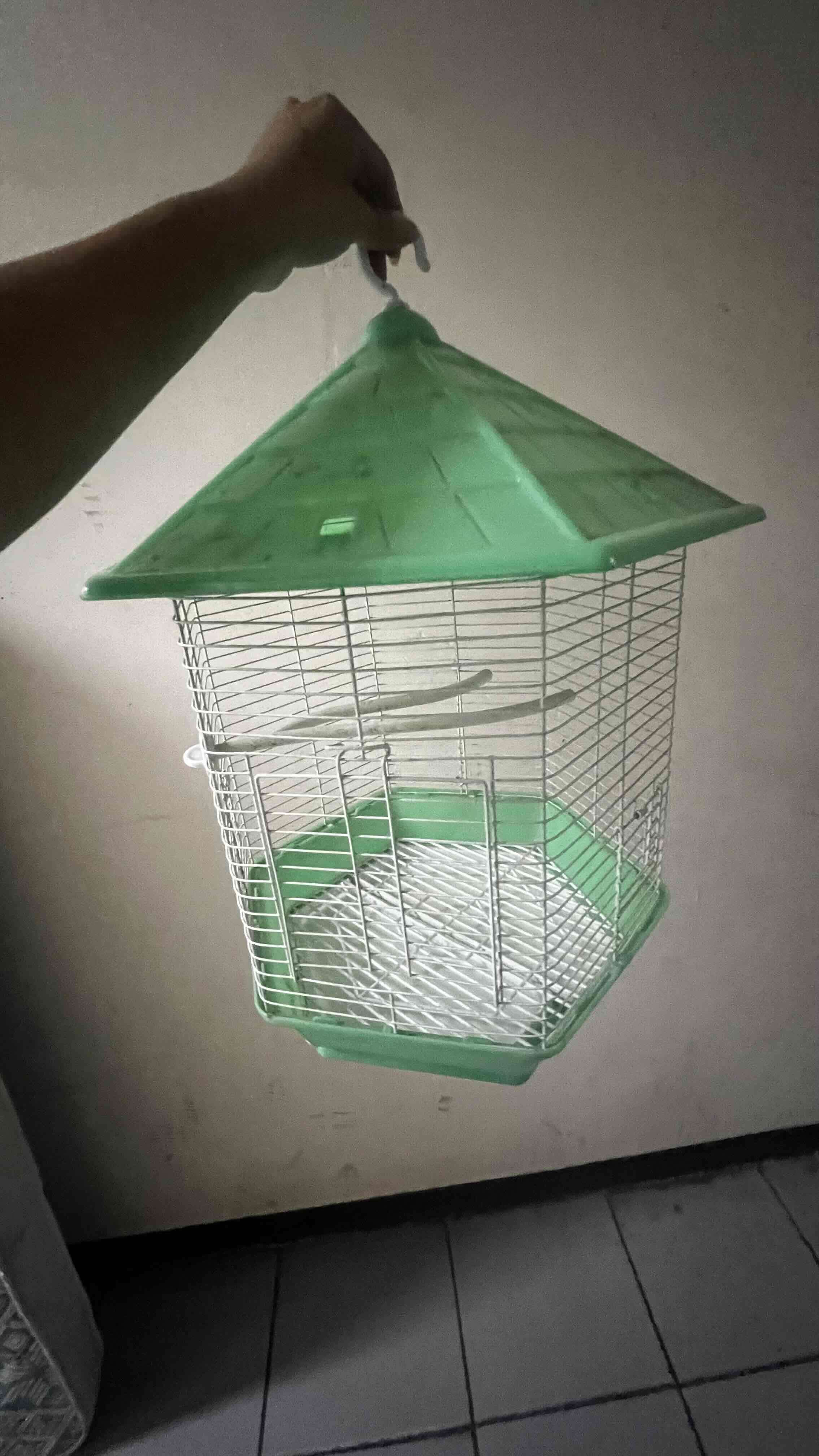 Jaula hexagonal para pájaros verde - miniatura 3