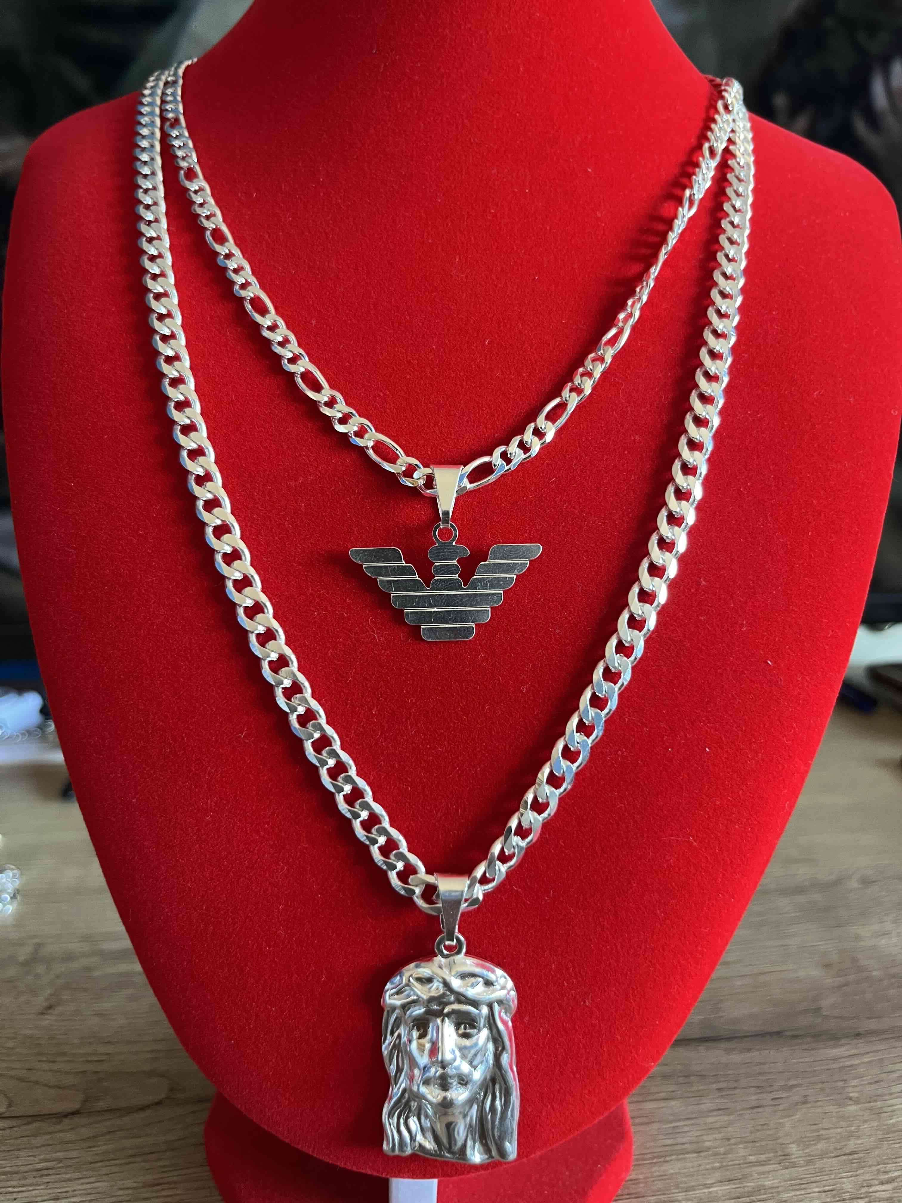 Collares de cadena con colgantes plateados - miniatura 3