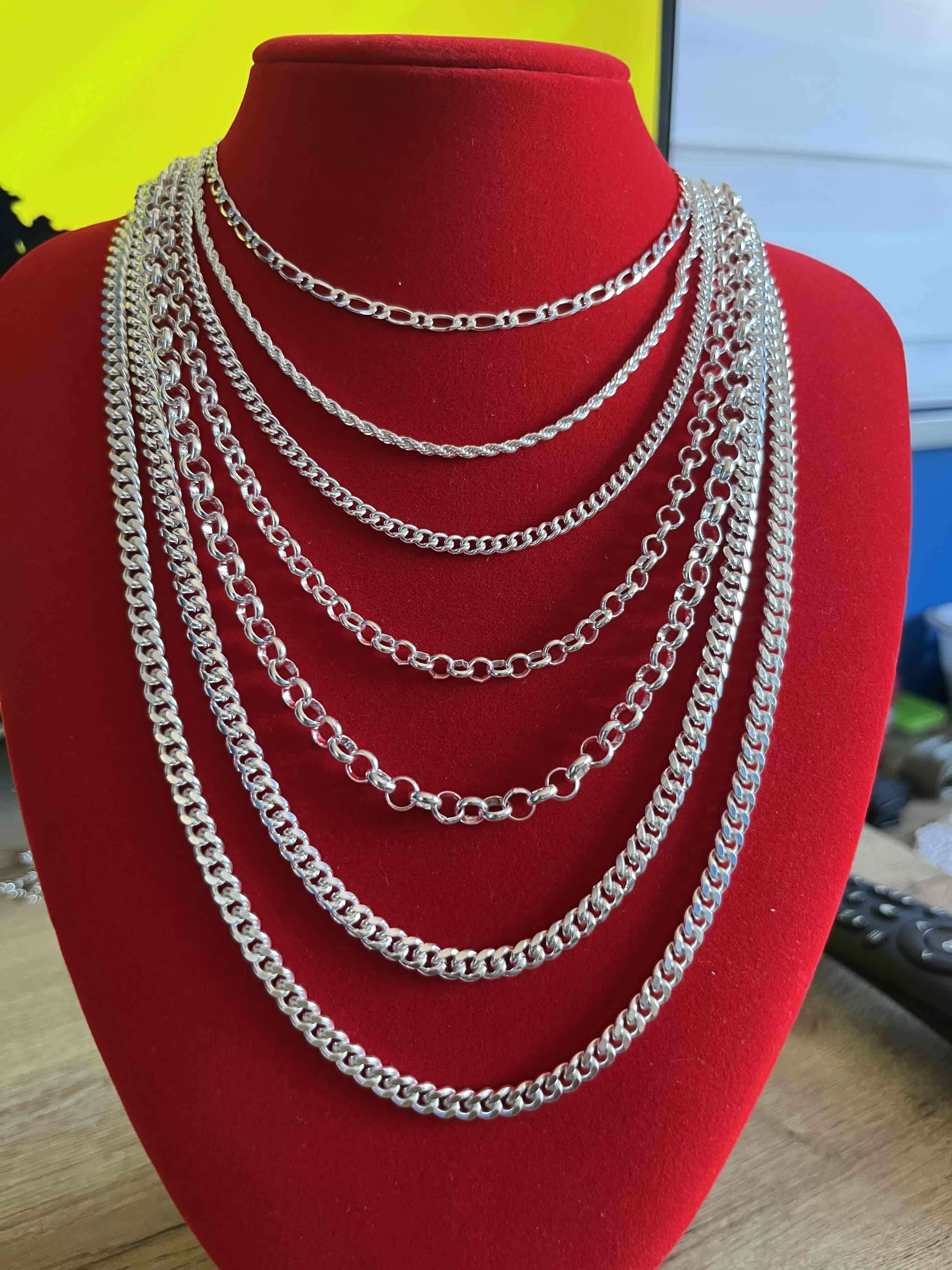 Collares de cadena con colgantes plateados - miniatura 5