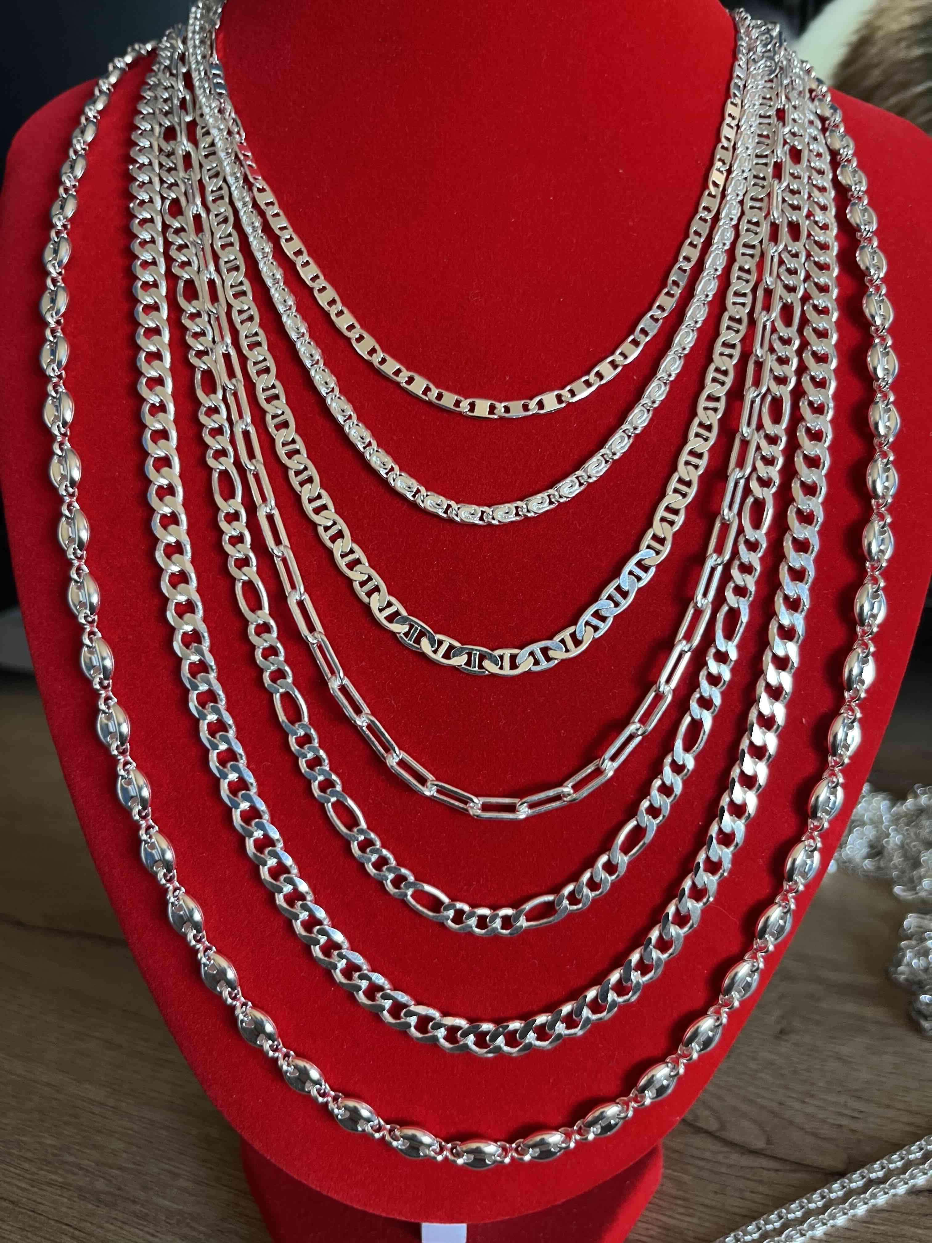 Collares de cadena con colgantes plateados - miniatura 6