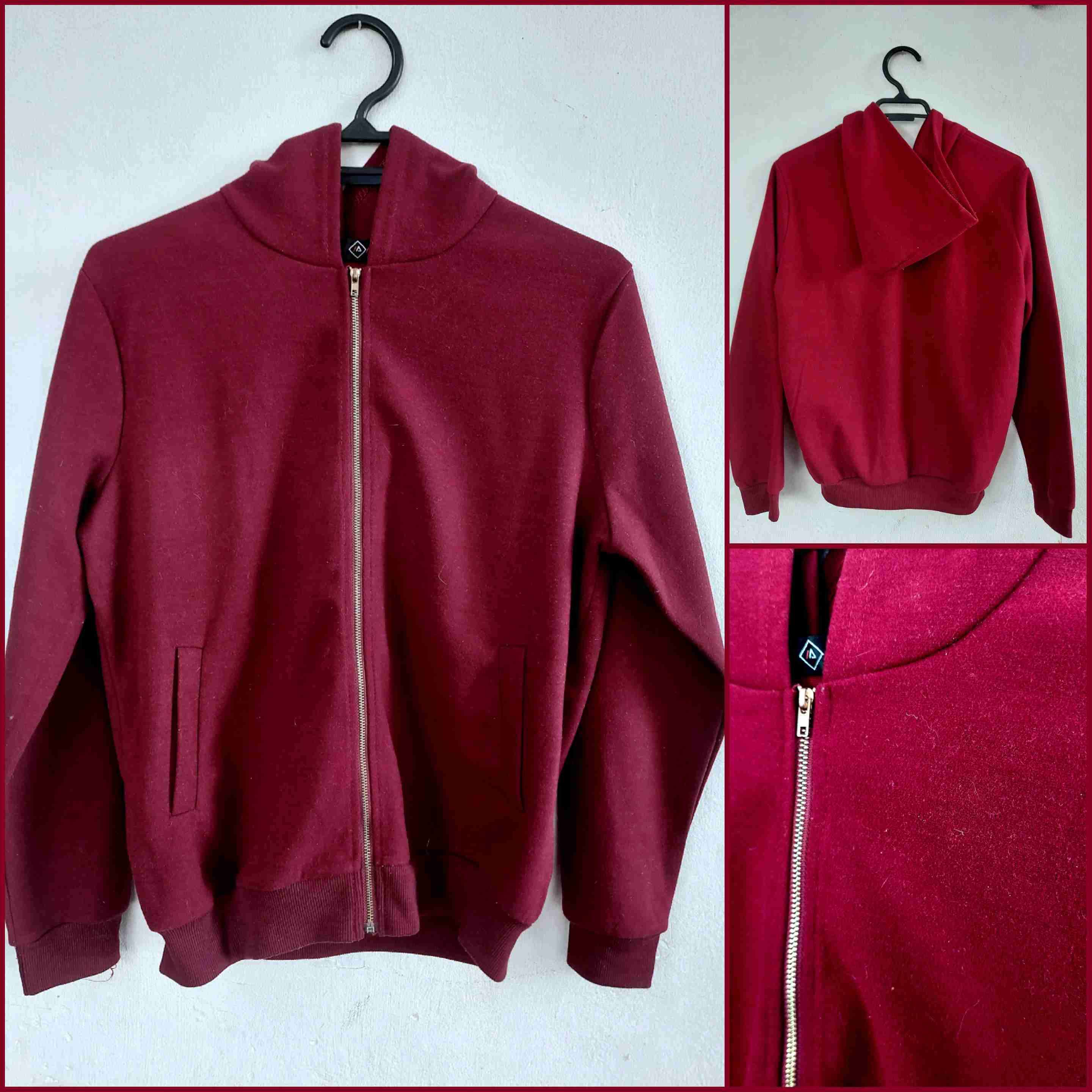 Polerón burdeo con cierre