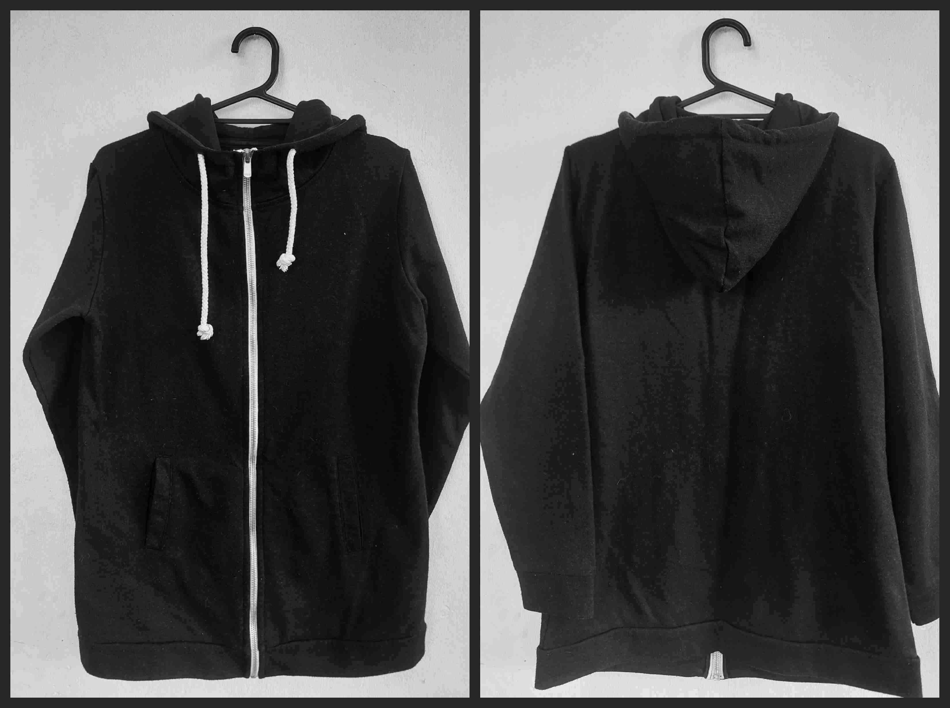 Polerón negro con capucha