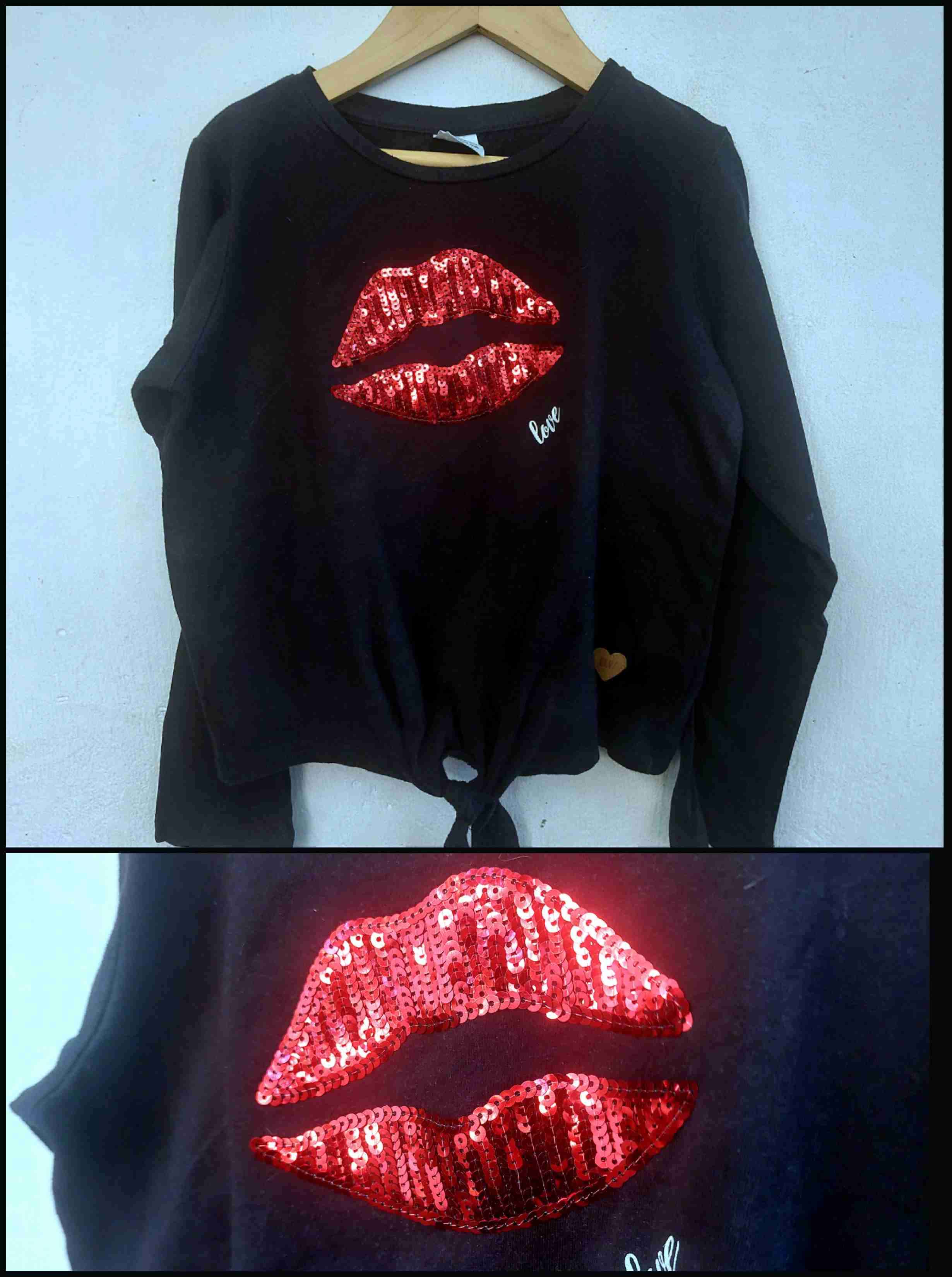 Polera negra lentejuelas