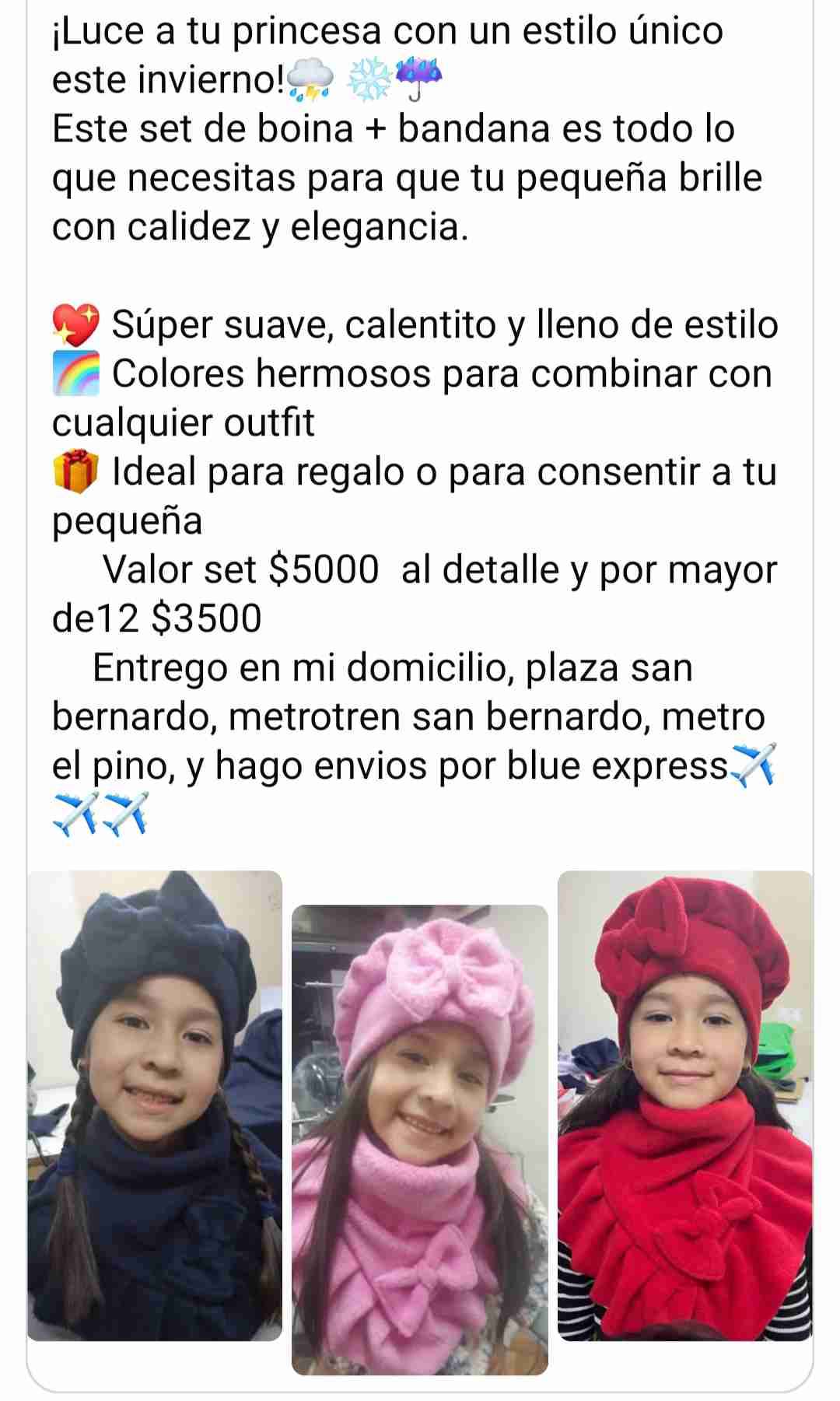 Set boina y bufanda para niñas