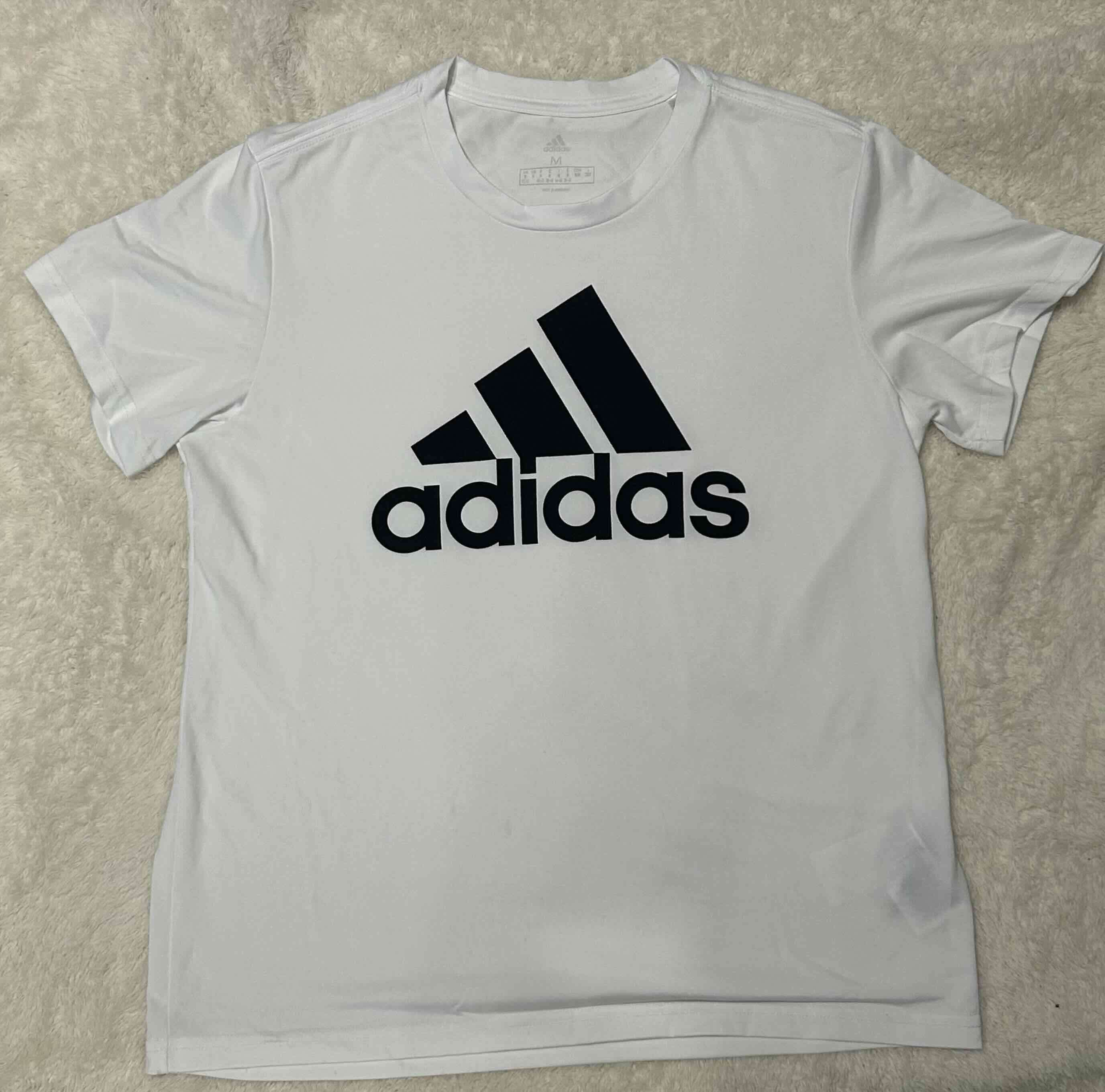 Polera blanca Adidas logo grande - miniatura 2