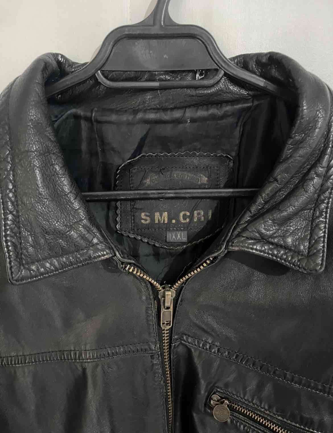 Chaqueta de cuero negra XXL