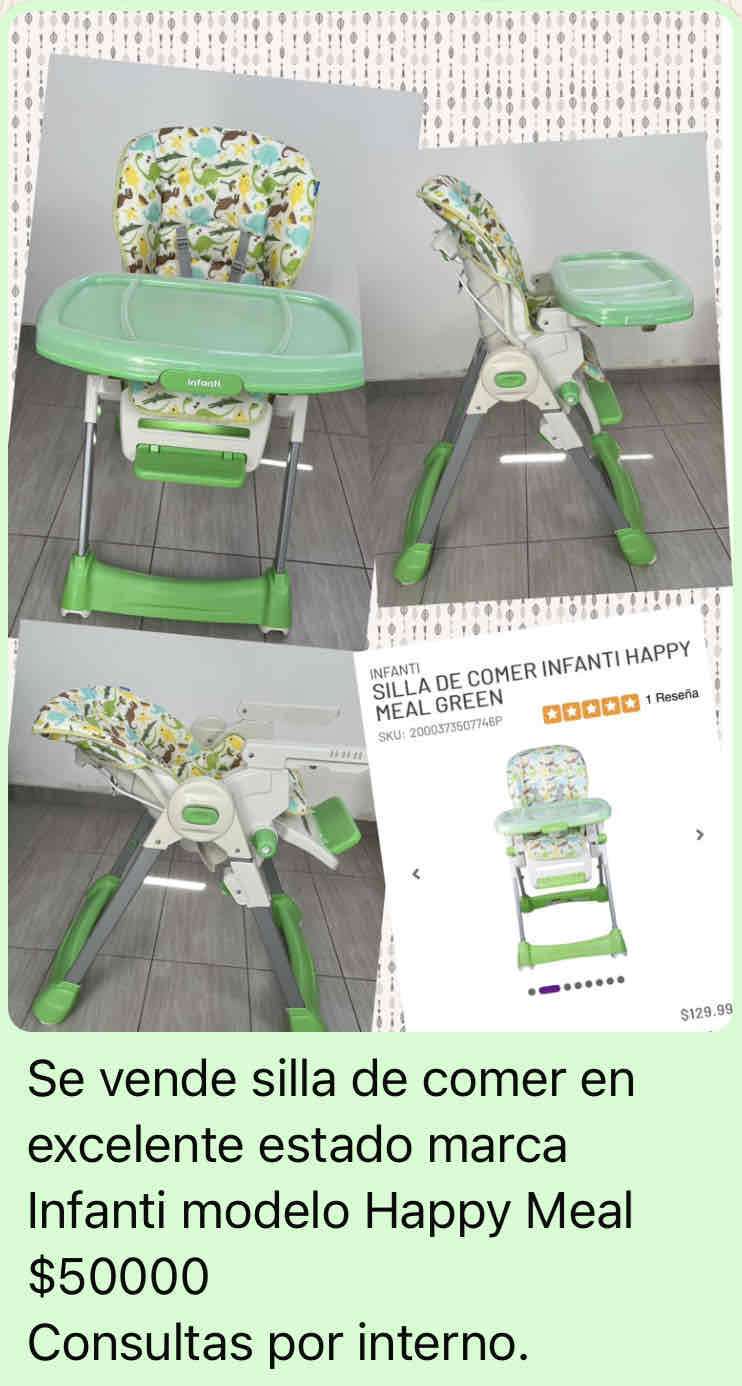 Silla de comer para bebé color verde - miniatura 4