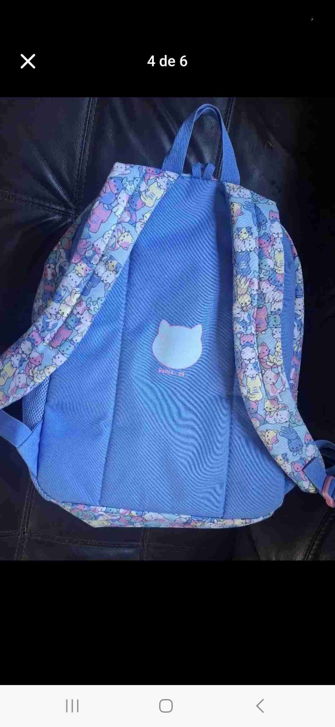 Mochila HEAD azul con diseño de gatos