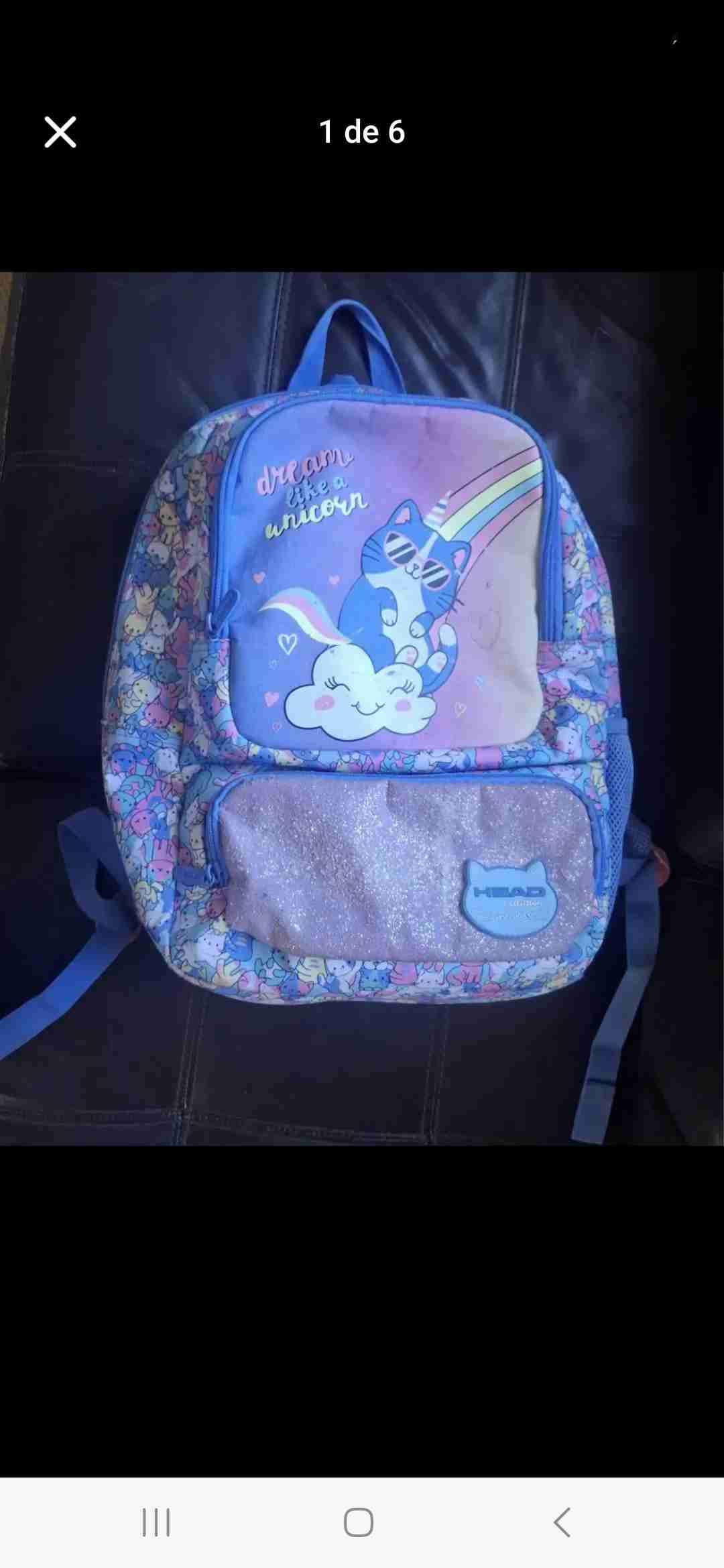 Mochila HEAD azul con diseño de gatos - miniatura 2