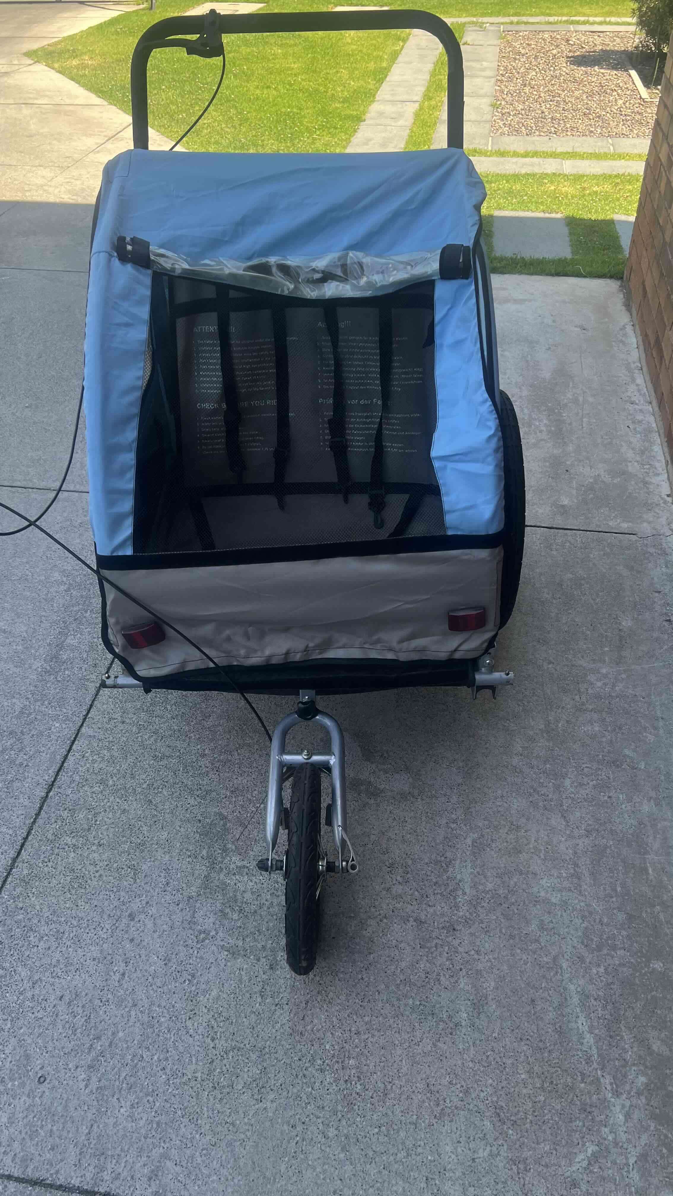 Carrito de bicicleta azul para niños - miniatura 5