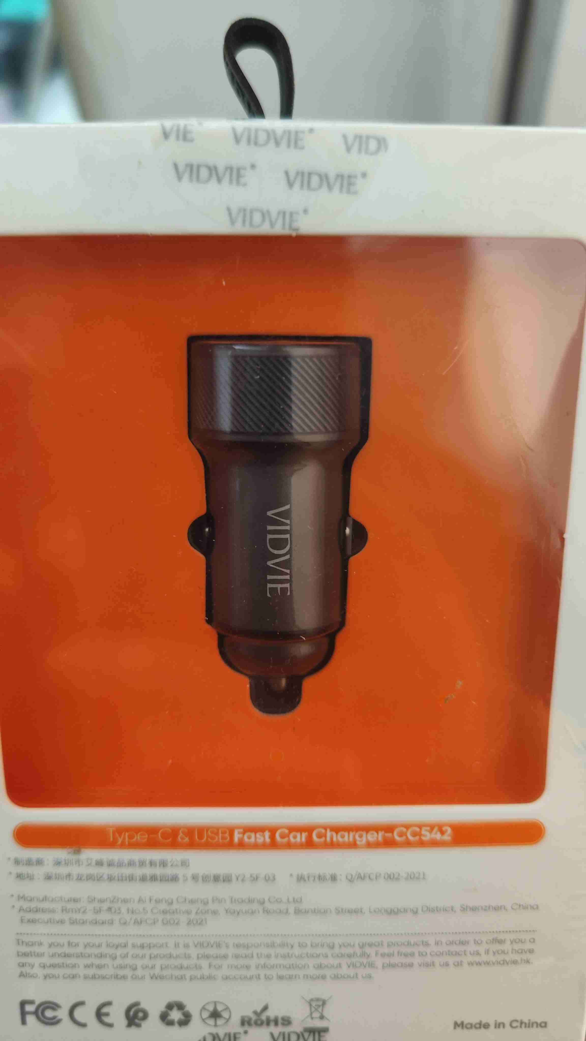 Cargador rápido auto VIDVIE Aluminio - miniatura 2