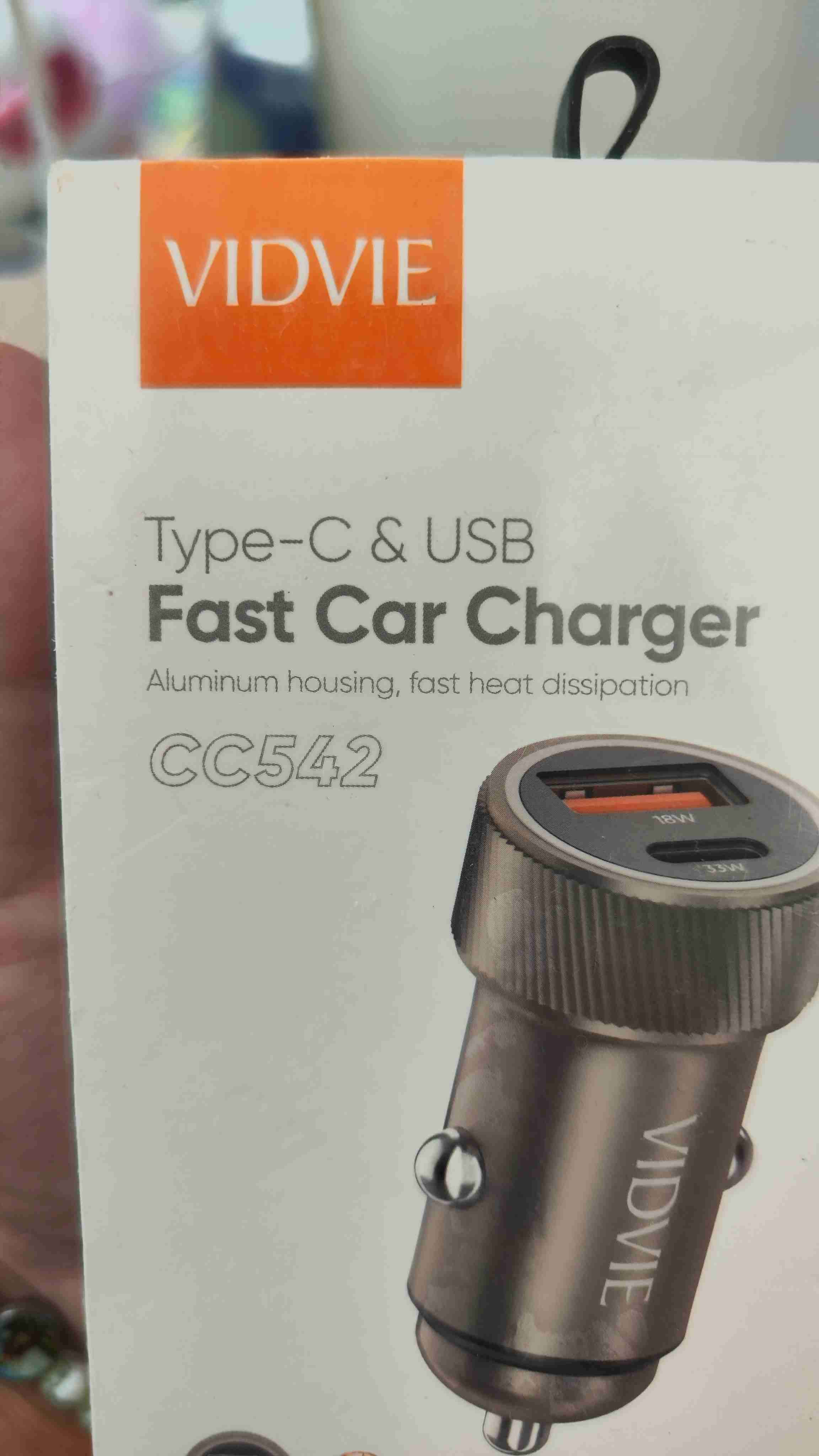 Cargador rápido auto VIDVIE Aluminio - miniatura 3