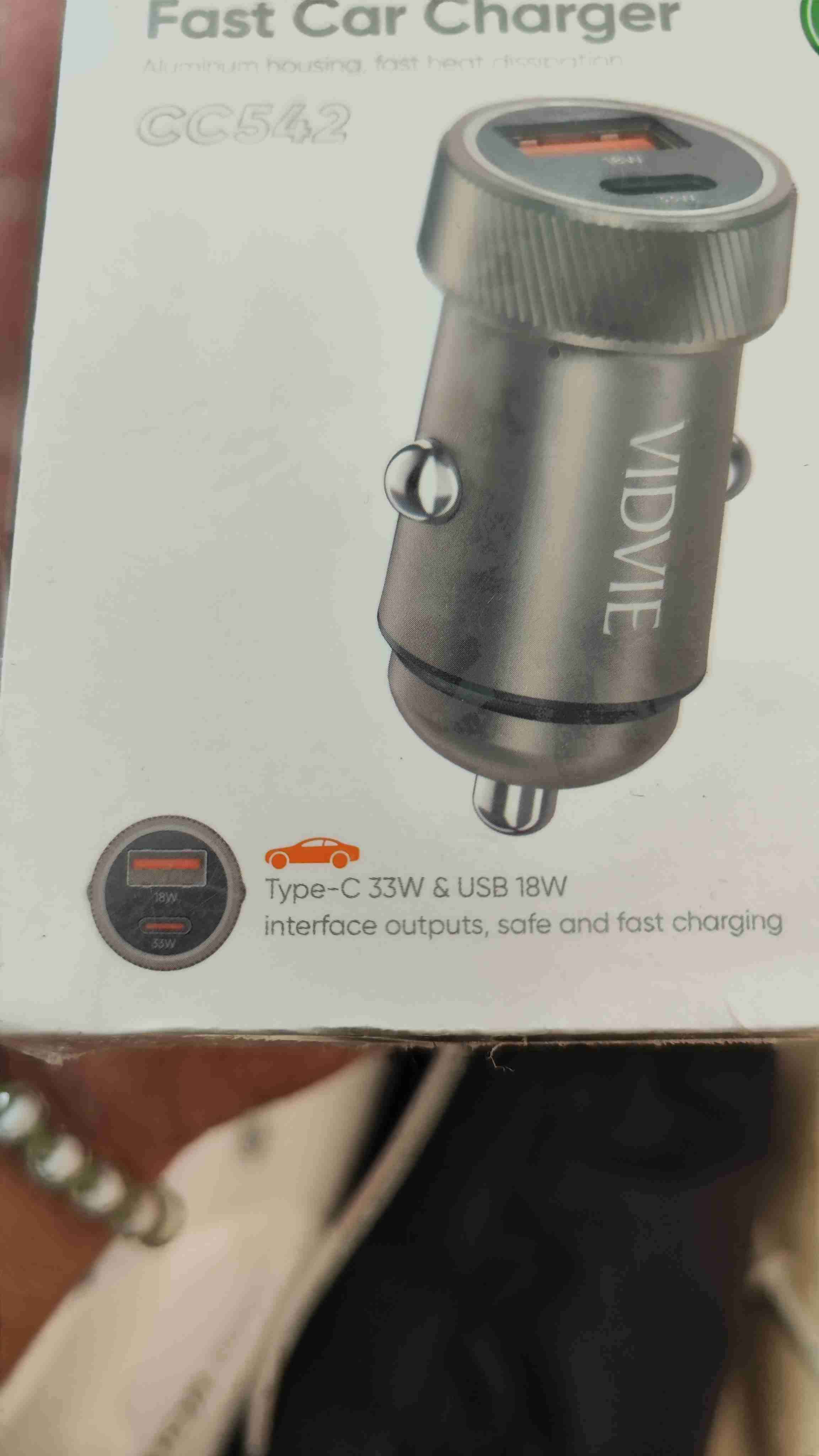 Cargador rápido auto VIDVIE Aluminio - miniatura 4