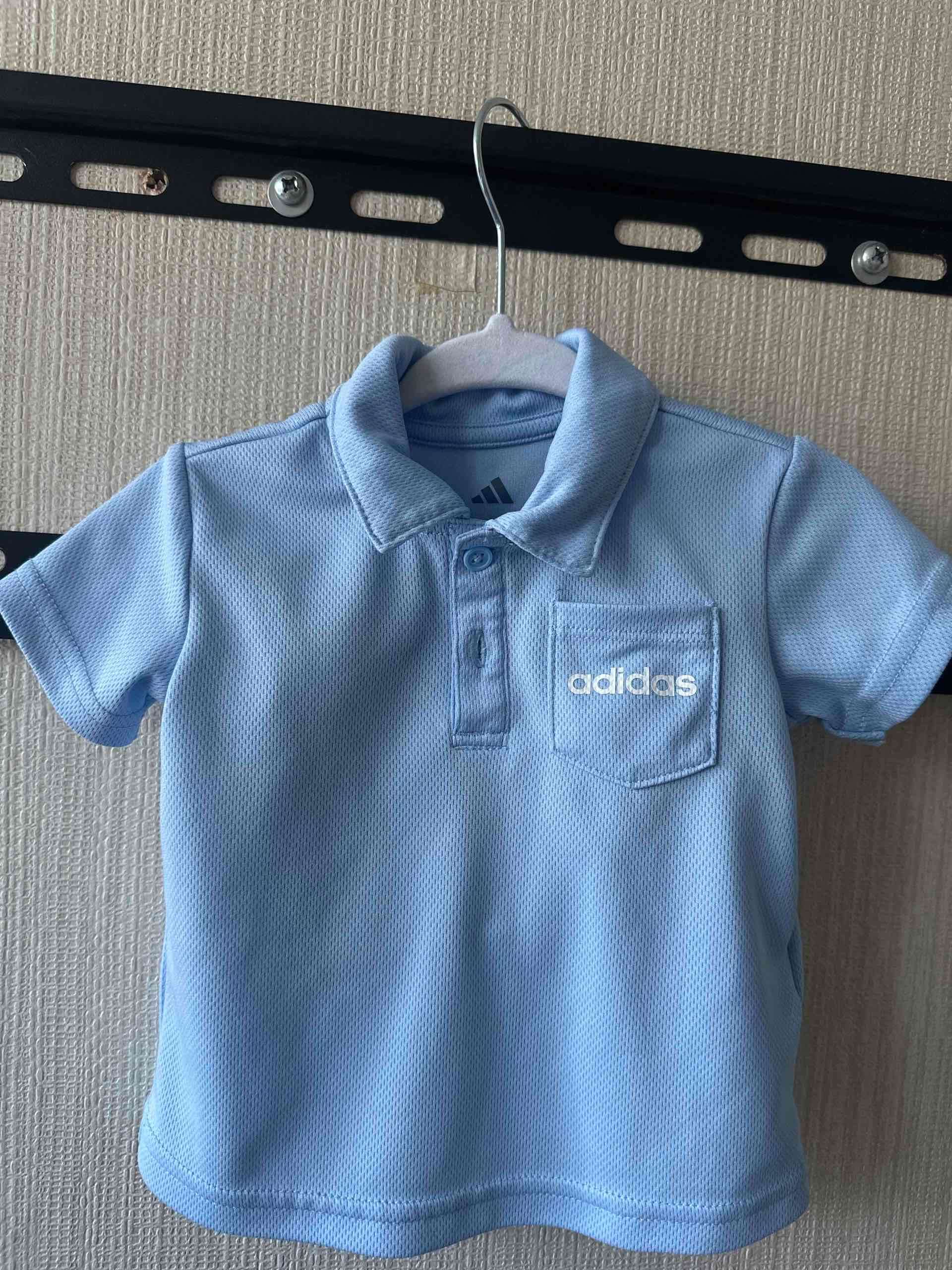 Polera polo adidas celeste niño