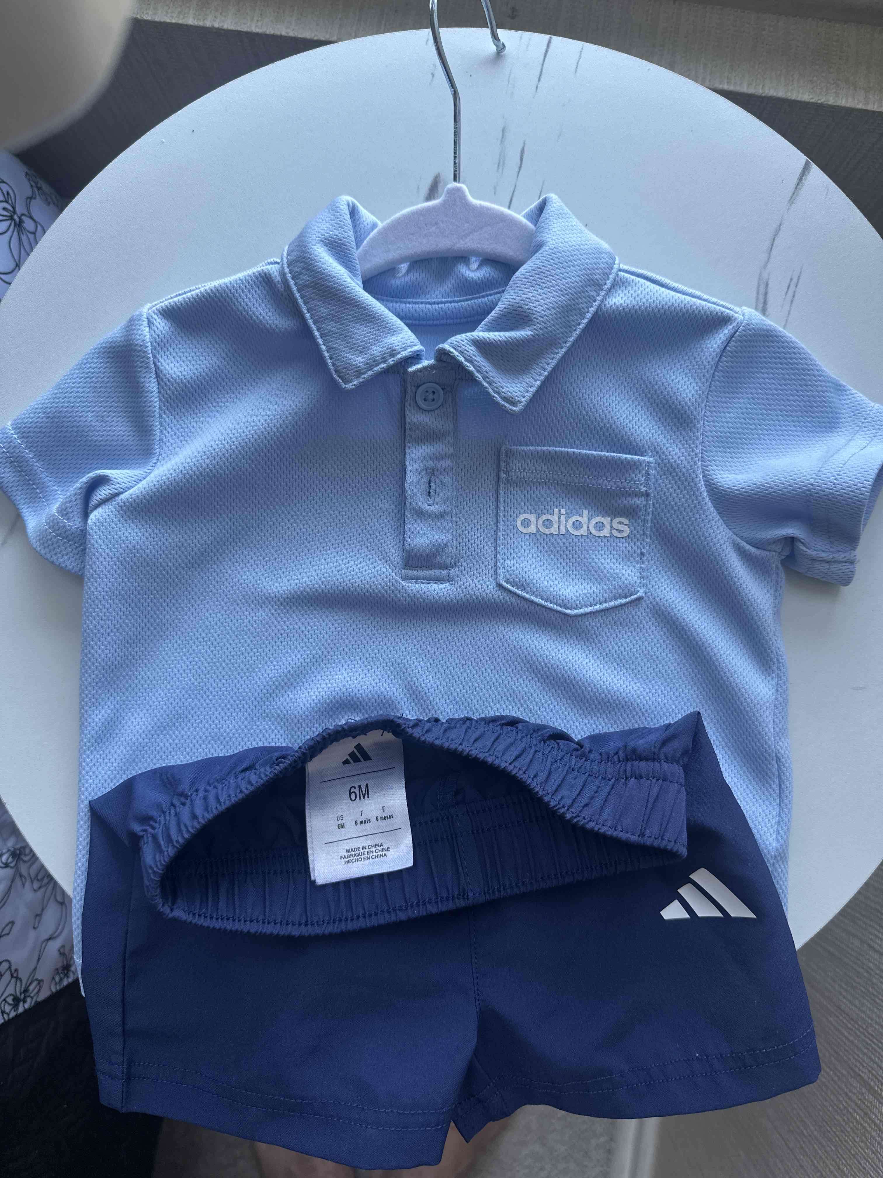 Polera polo adidas celeste niño - miniatura 2
