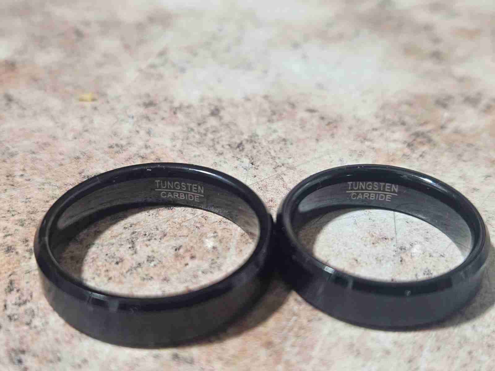 Anillos de carburo de tungsteno negros - miniatura 2