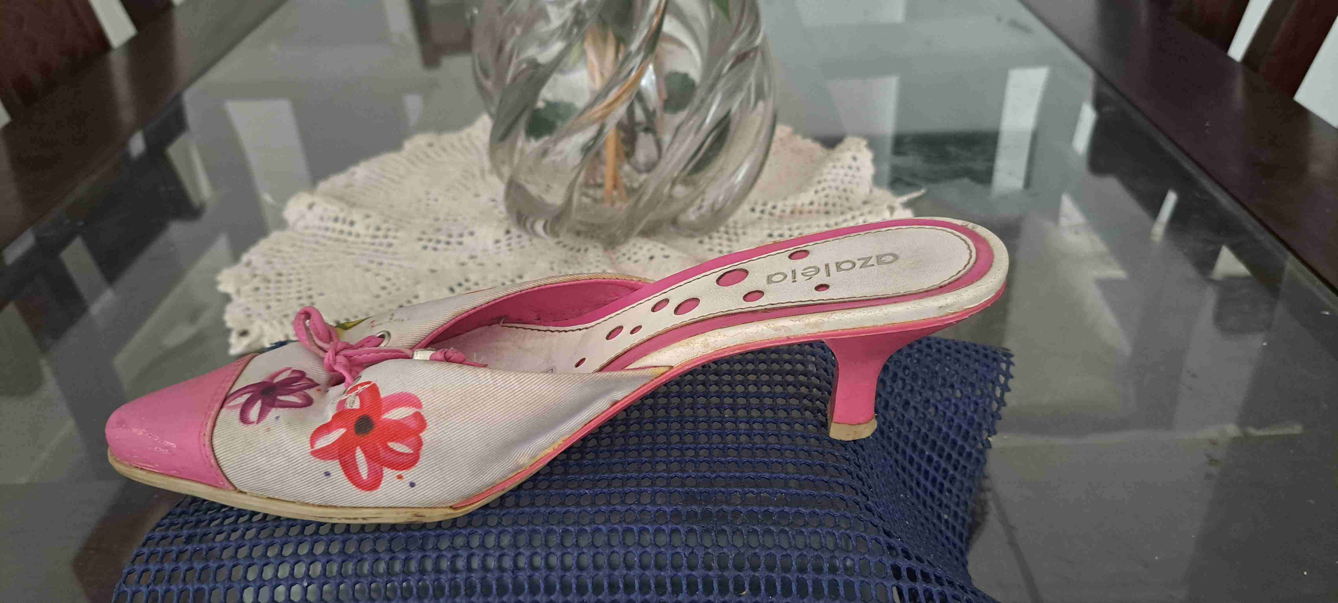 Puntilla Tacones abiertos florales