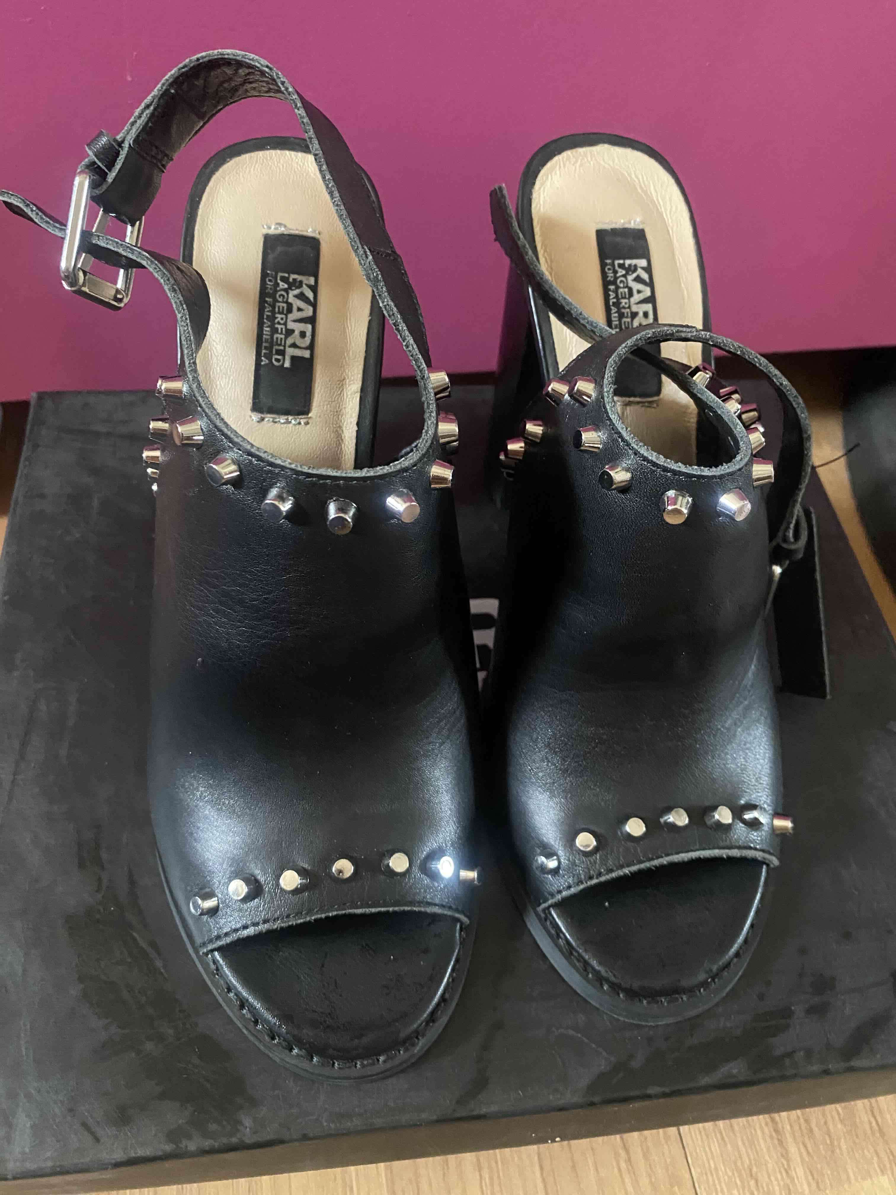 Sandalias de taco Karl Lagerfeld negras - miniatura 4