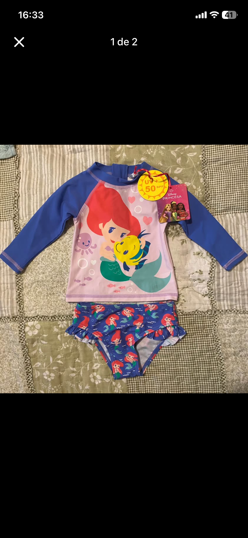 Traje de baño infantil Ariel 9m