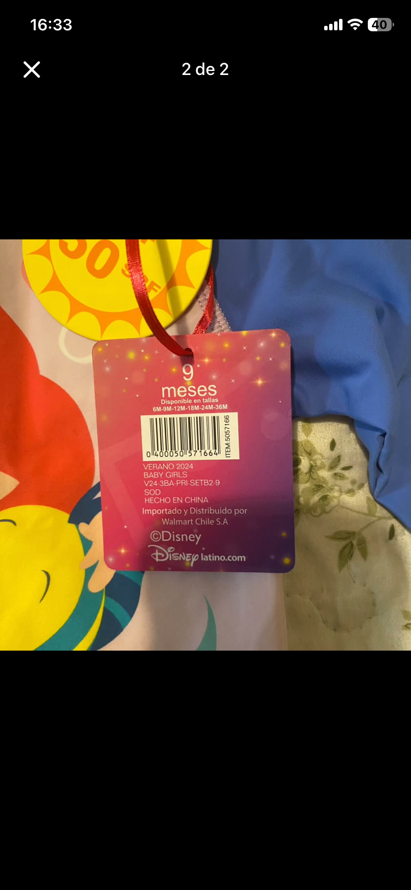 Traje de baño infantil Ariel 9m - miniatura 2