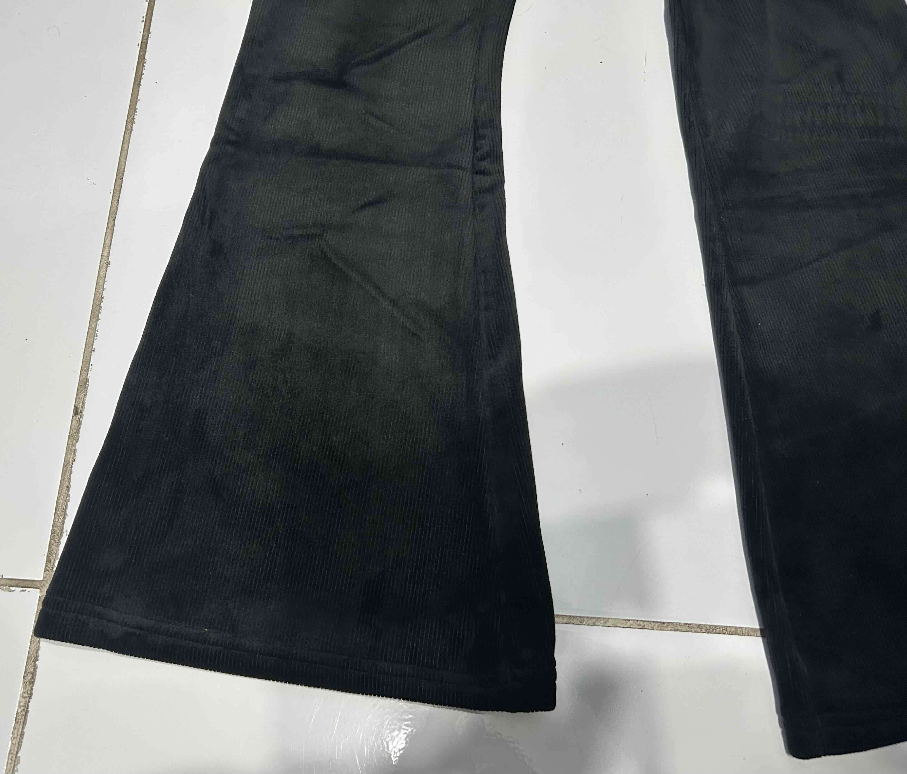 Pantalones de campana negros cotelé elasticado - miniatura 2